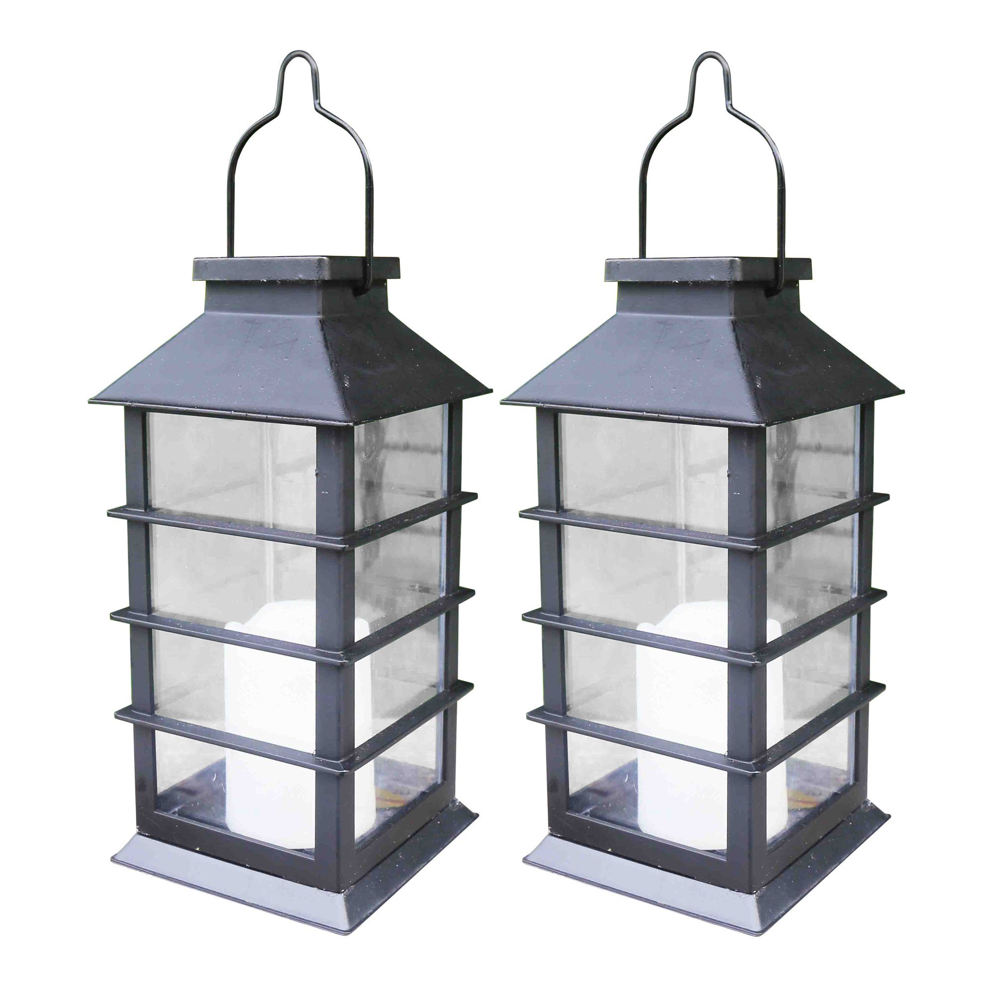 Kunststoff, LED Solarlaterne Solarleuchte HTI-Living Soley 2er Set