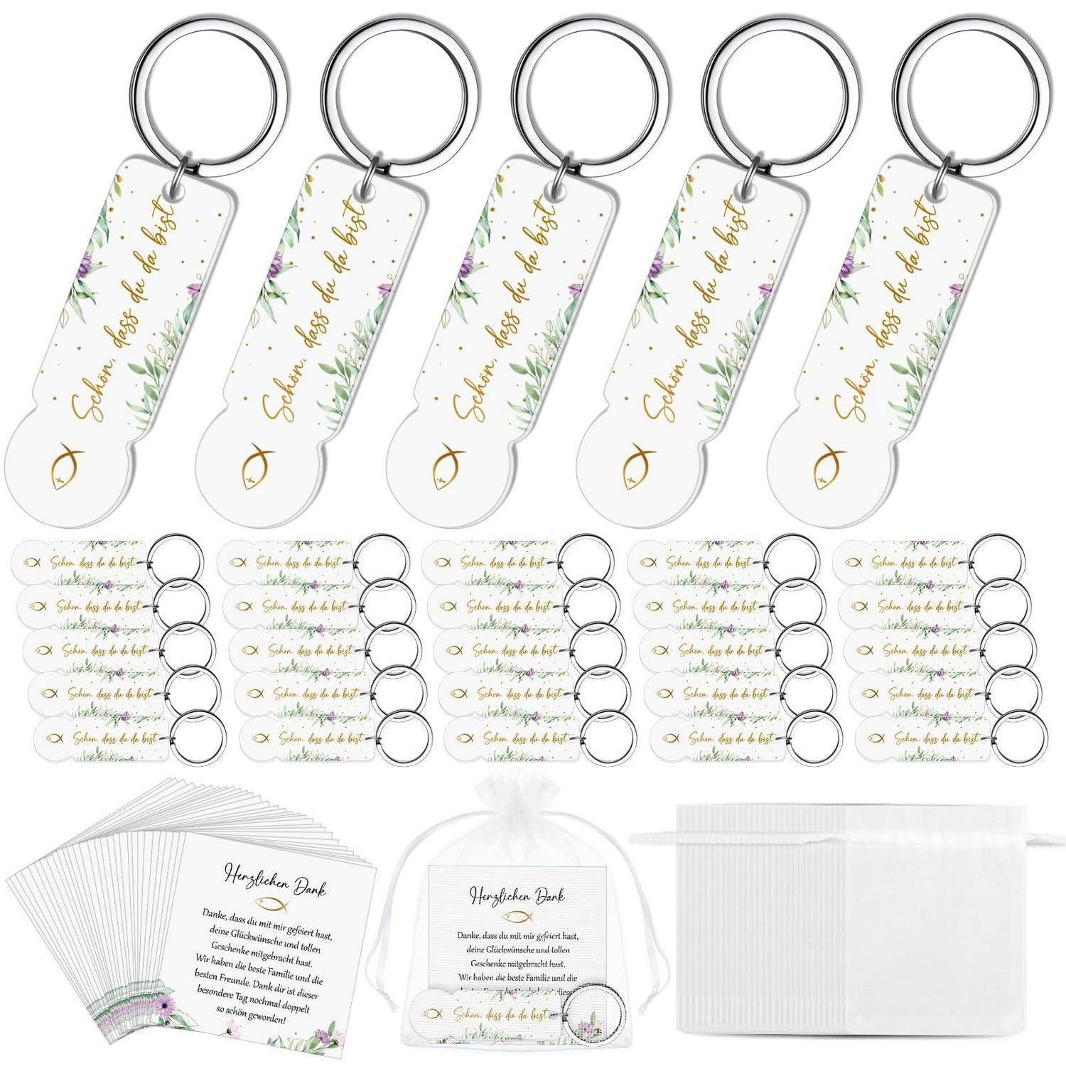 LuxusKollektion Schlüsselanhänger Set Einkaufswagenchip Schlüsselanhänger Gastgeschenk Blume Gold