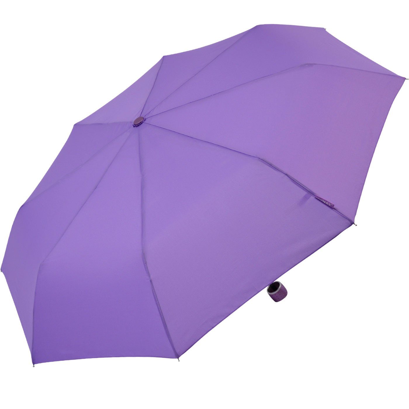 Impliva violett Taschenregenschirm Schirm leichter Handöffner, miniMAX® in Tasche kleiner passt jjede