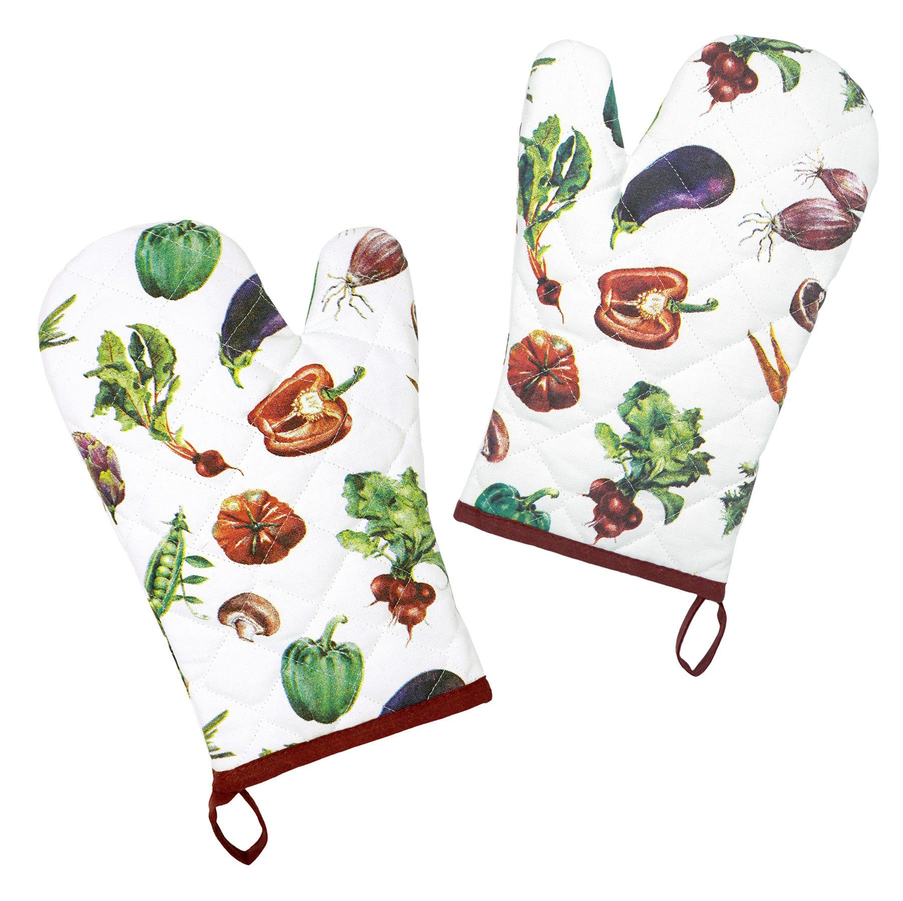 Gemüse, (Set, Küchenhandschuhe bedruckt, cm Topfhandschuhe 2-tlg), 30x20 Lashuma Backhandschuhe