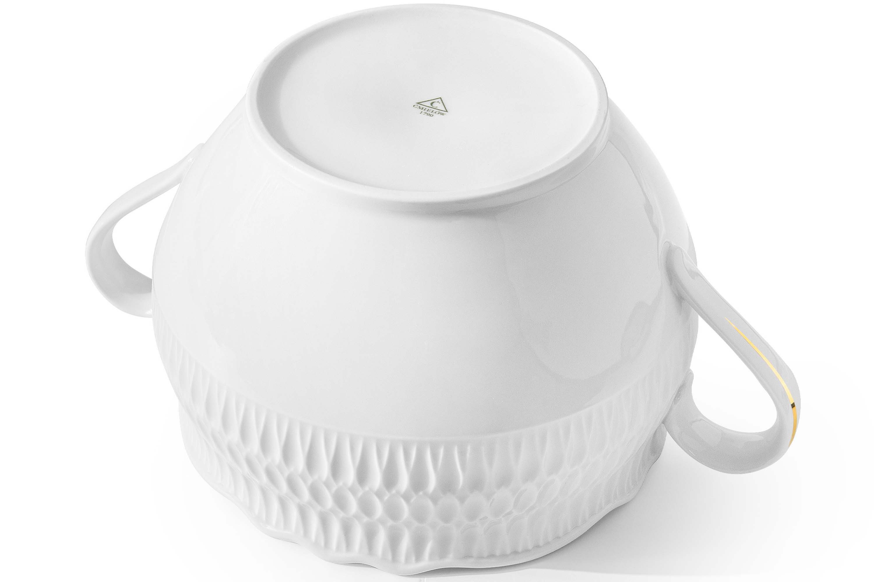 KONSIMO® Suppenschüssel CMIELOW SOFIA Suppenschüssel, Suppenterrine, Porzellan, Hochwertiges Premium-Porzellan, in echtem Gold bemalt