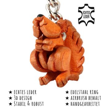 Monkimau Schlüsselanhänger Kleiner Eichhörnchen Schlüsselanhänger Leder Tier Figur (Packung)