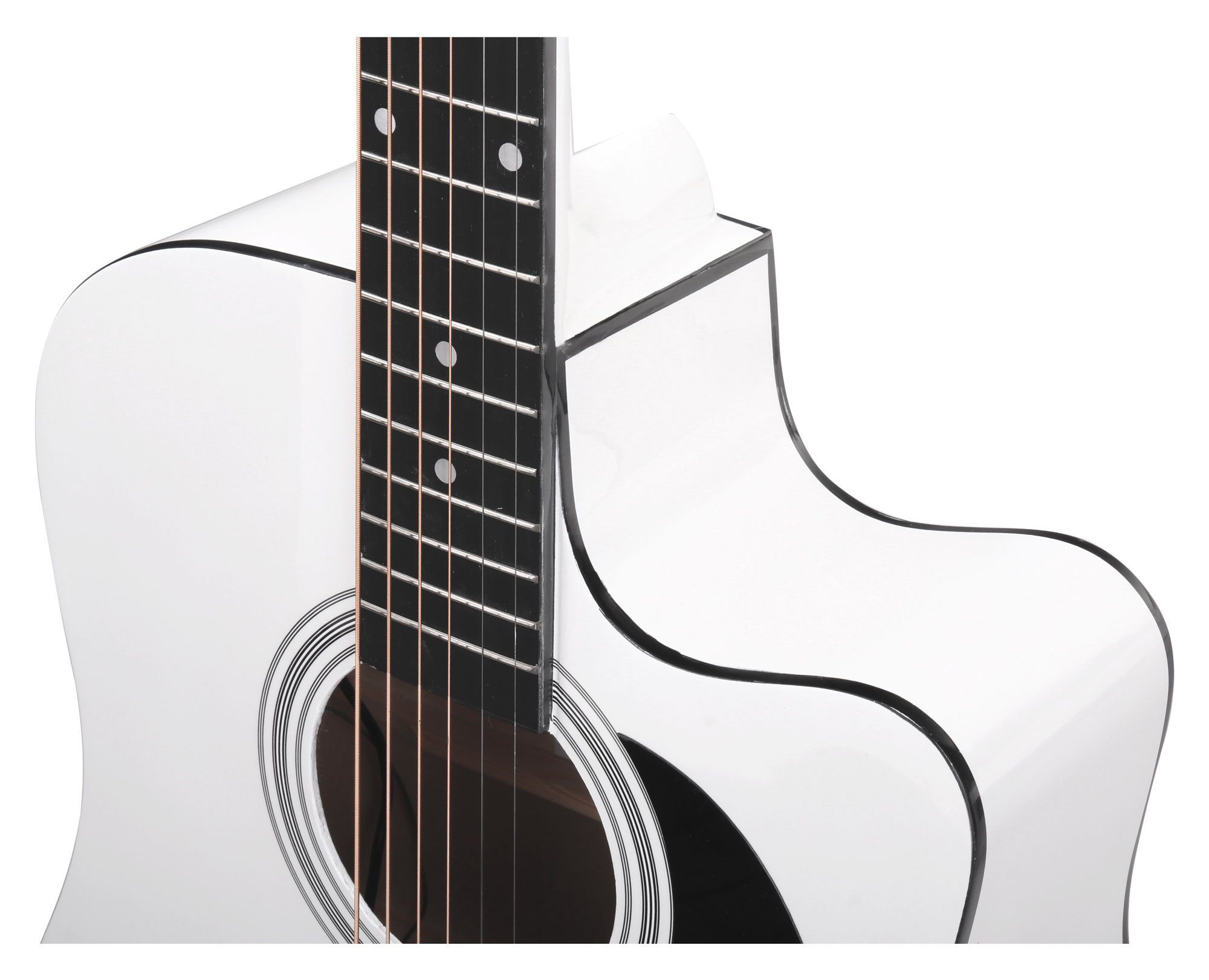 Classic Cantabile Westerngitarre mit Tonabnehmer WS-10-CE, Dreadnought-Style mit Cutaway, 3-Band-EQ (Bass, Middle, Treble) + Presence