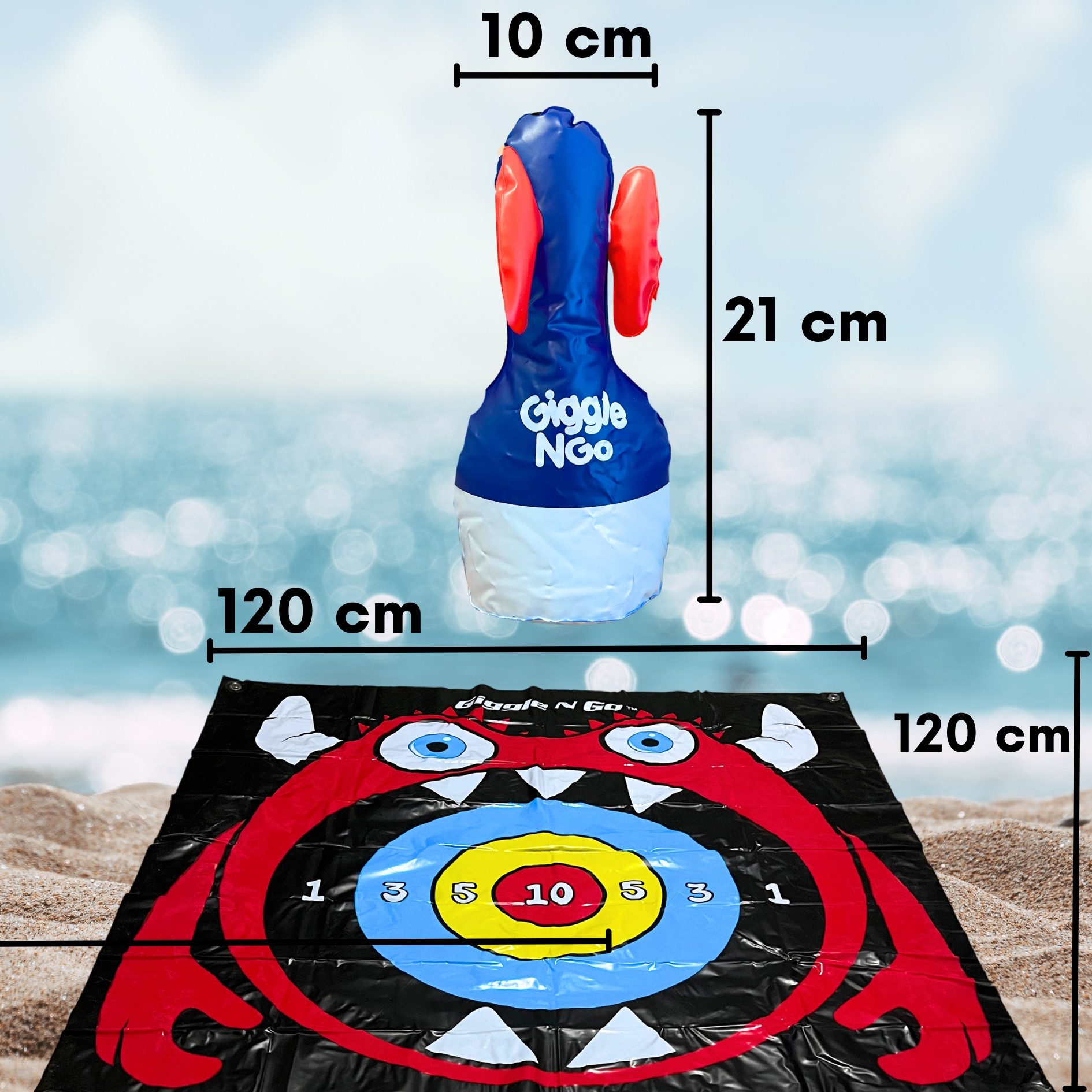PEGSEN Spiel Wurfspiel Outdoor Gartenspiel, FLARTS, Die Spielmatte ist wasser-, stoß- und UV-beständig.