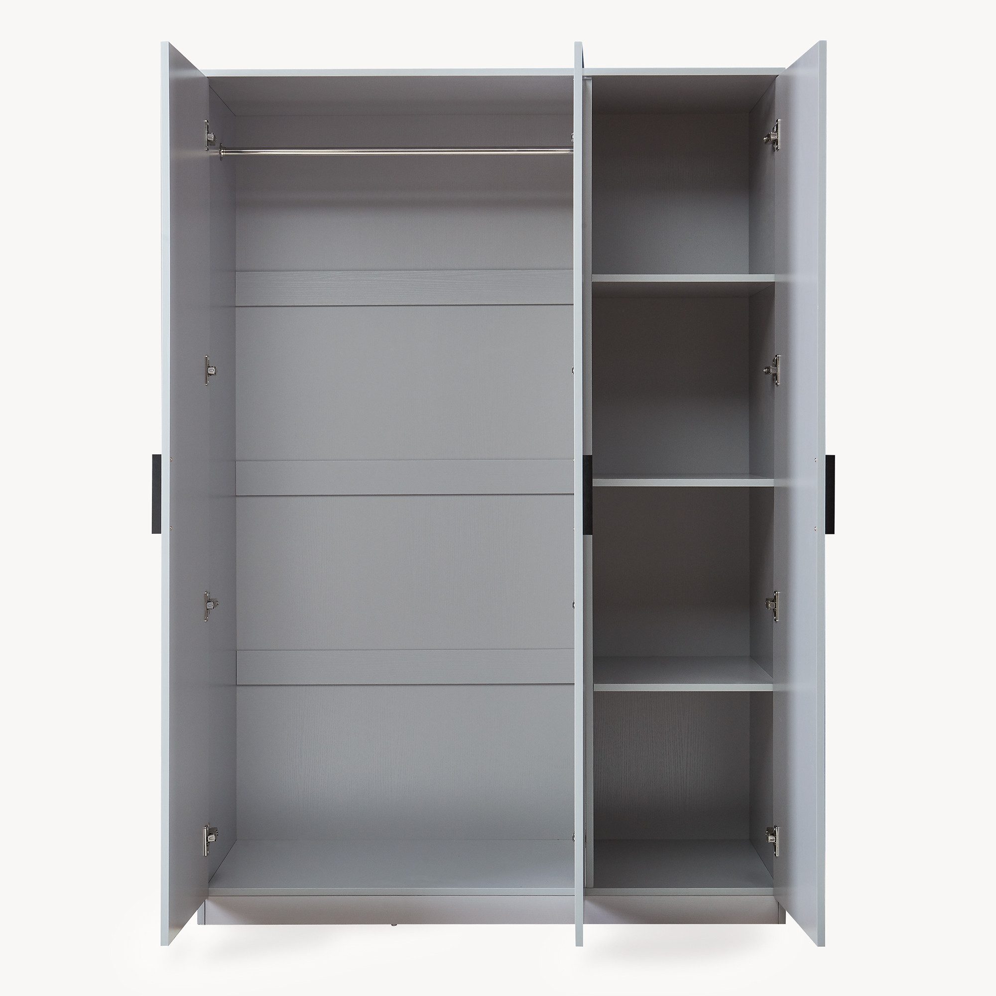 en.casa Kleiderschrank »Eiselfing« 3 Türen, 1 Stange, 4 Fächer 176x120x52 c günstig online kaufen