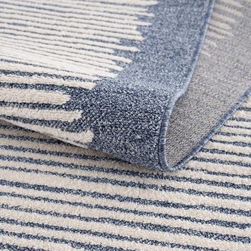 Teppich Art 2231, Carpet City, rund, Höhe: 7 mm, Kurzflor, Streifen-Muster, ideal für Flur & Diele