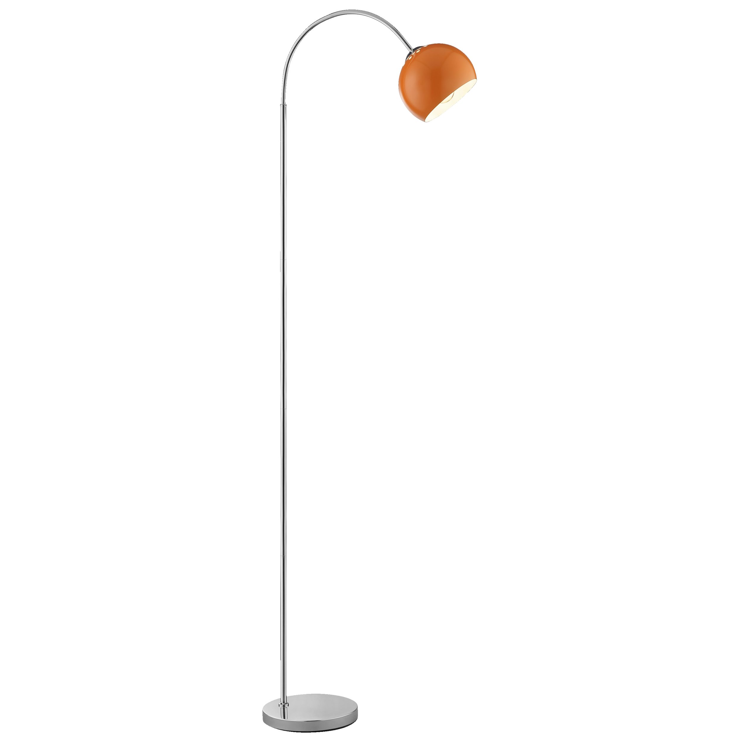 Lightbox Stehlampe, ohne Leuchtmittel, Bogenleuchte, E27 Fassung, 170x51 cm, Metall, Chrom/Orange