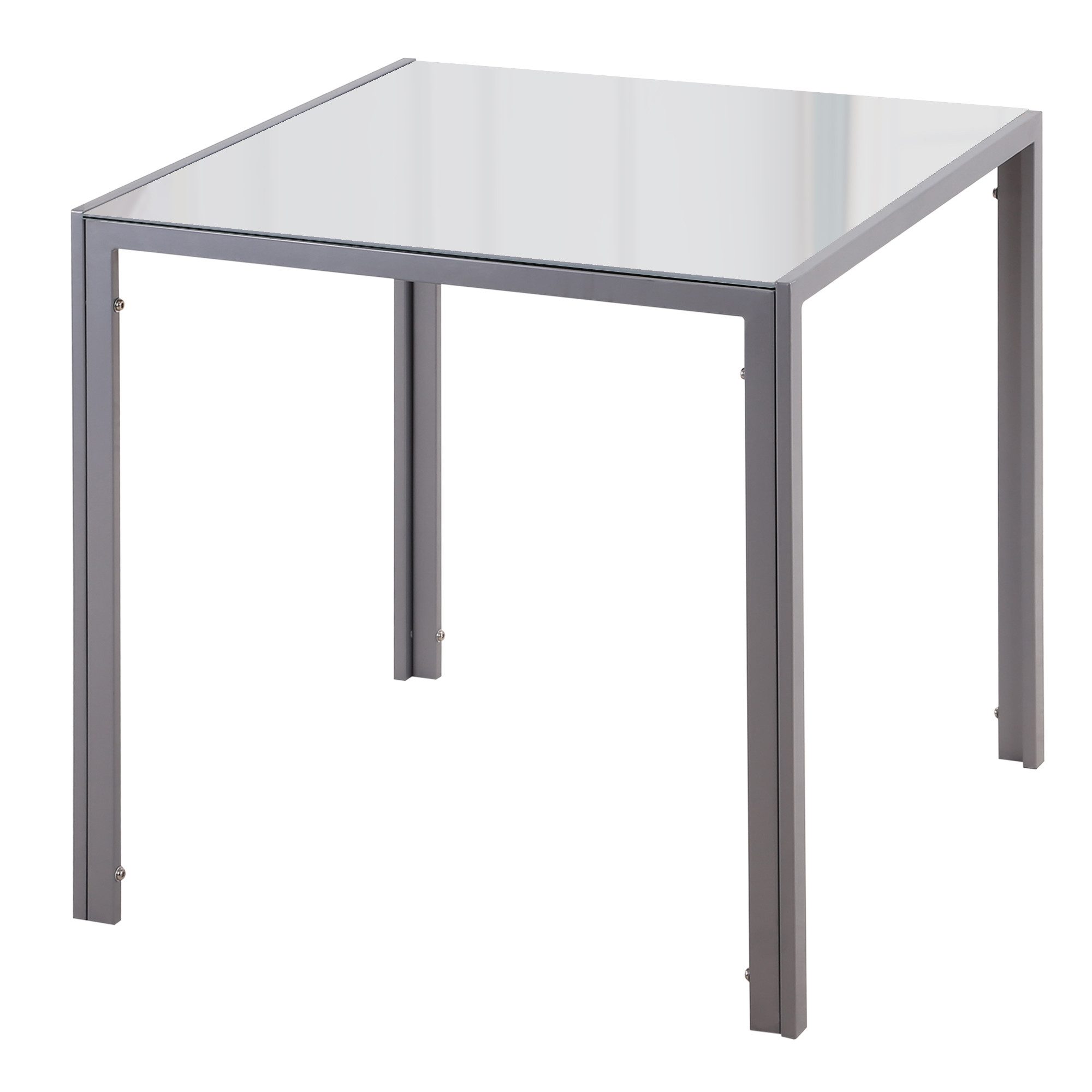 Esstisch Küchentisch Glastisch Quadrat, Glasplatte, Grau