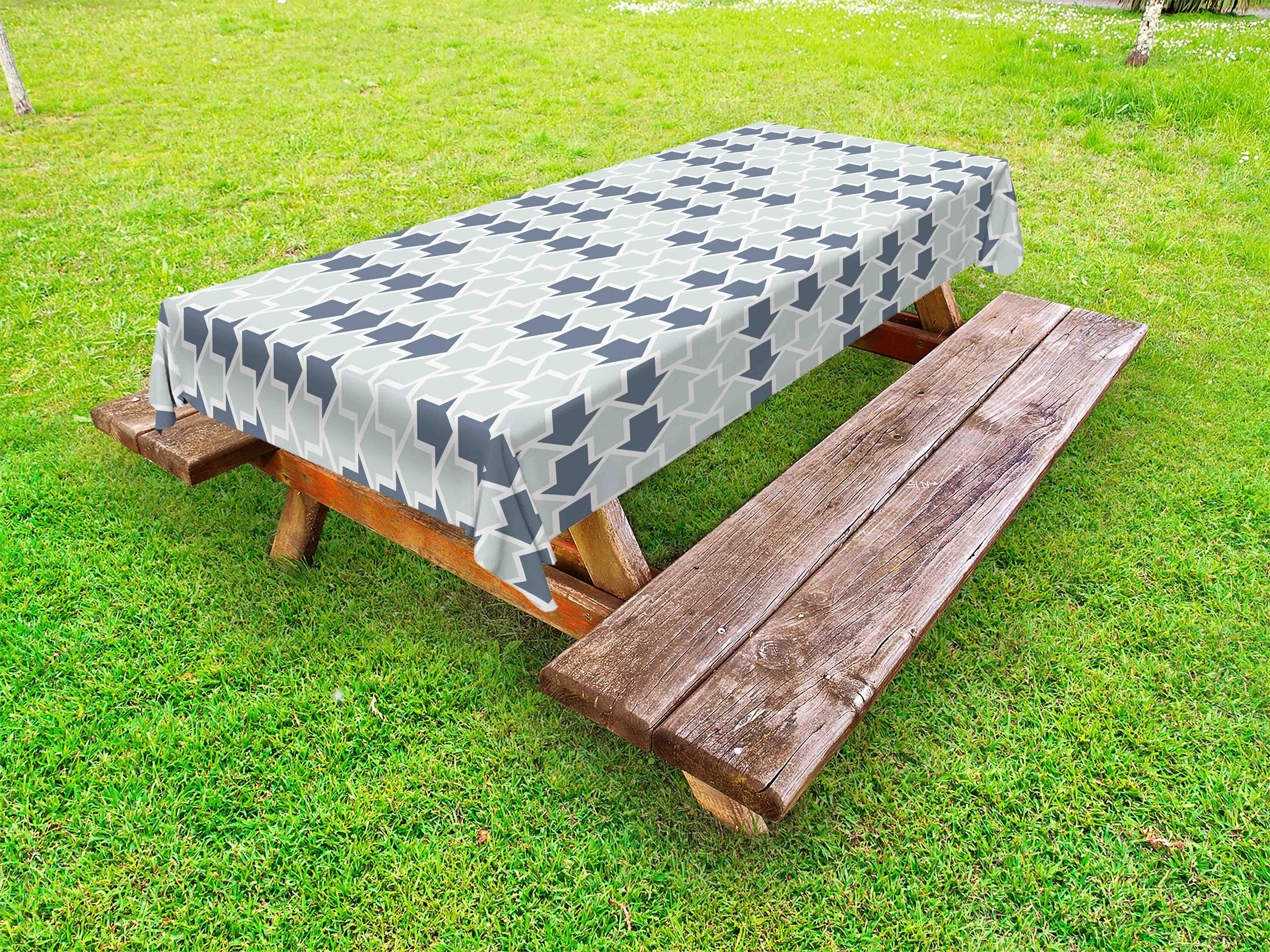 Abakuhaus Tischdecke dekorative waschbare Picknick-Tischdecke, grau Pfeil Richtung rechts und links