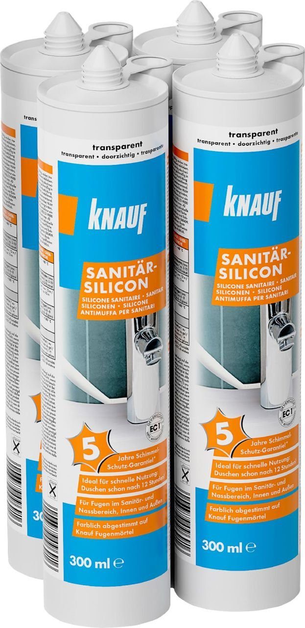 KNAUF Silikon Knauf Sanitär Silikon transparent 4 x 300 ml