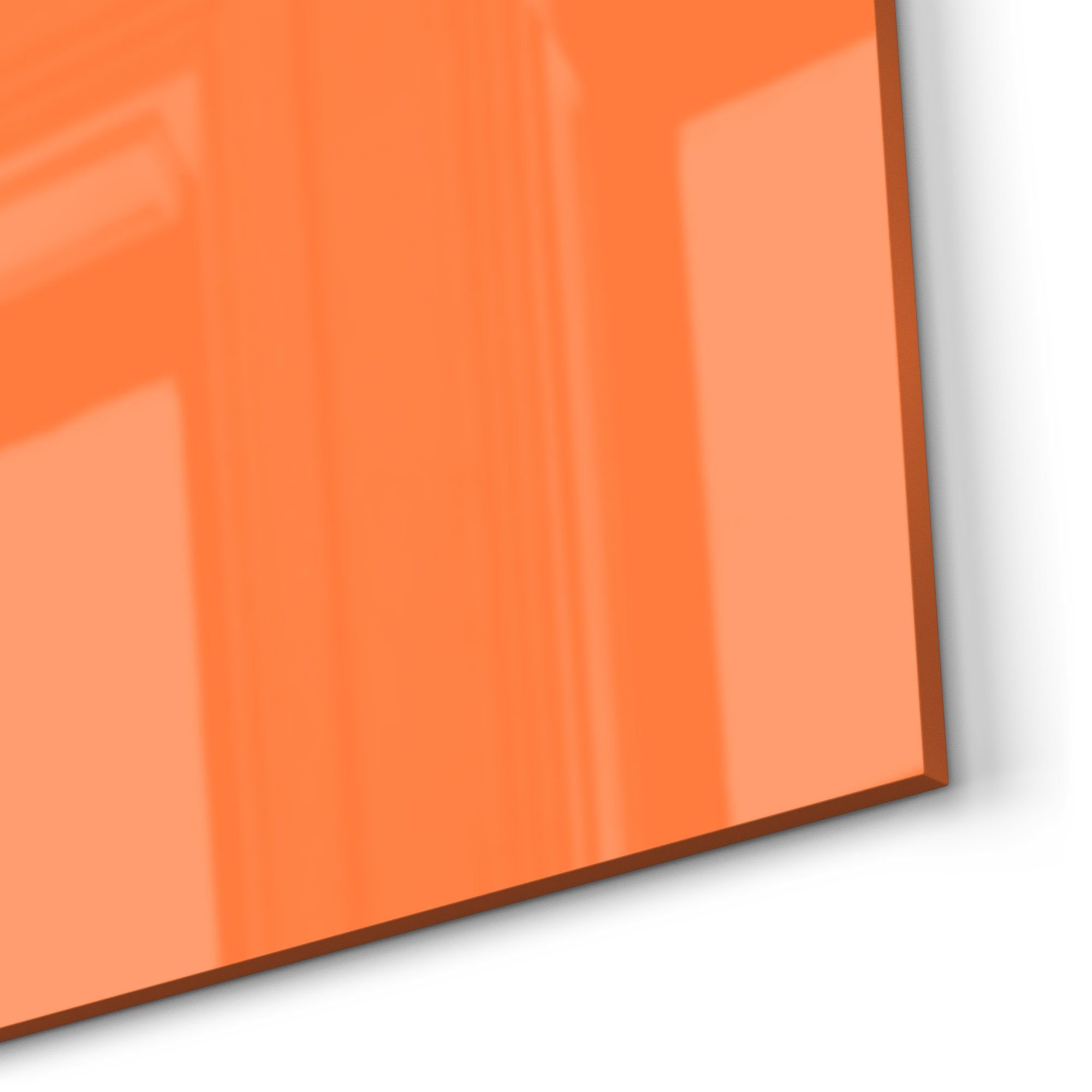 Glas DEQORI - Spritzschutz Badrückwand 'Unifarben Küchenrückwand Herdblende Orange',