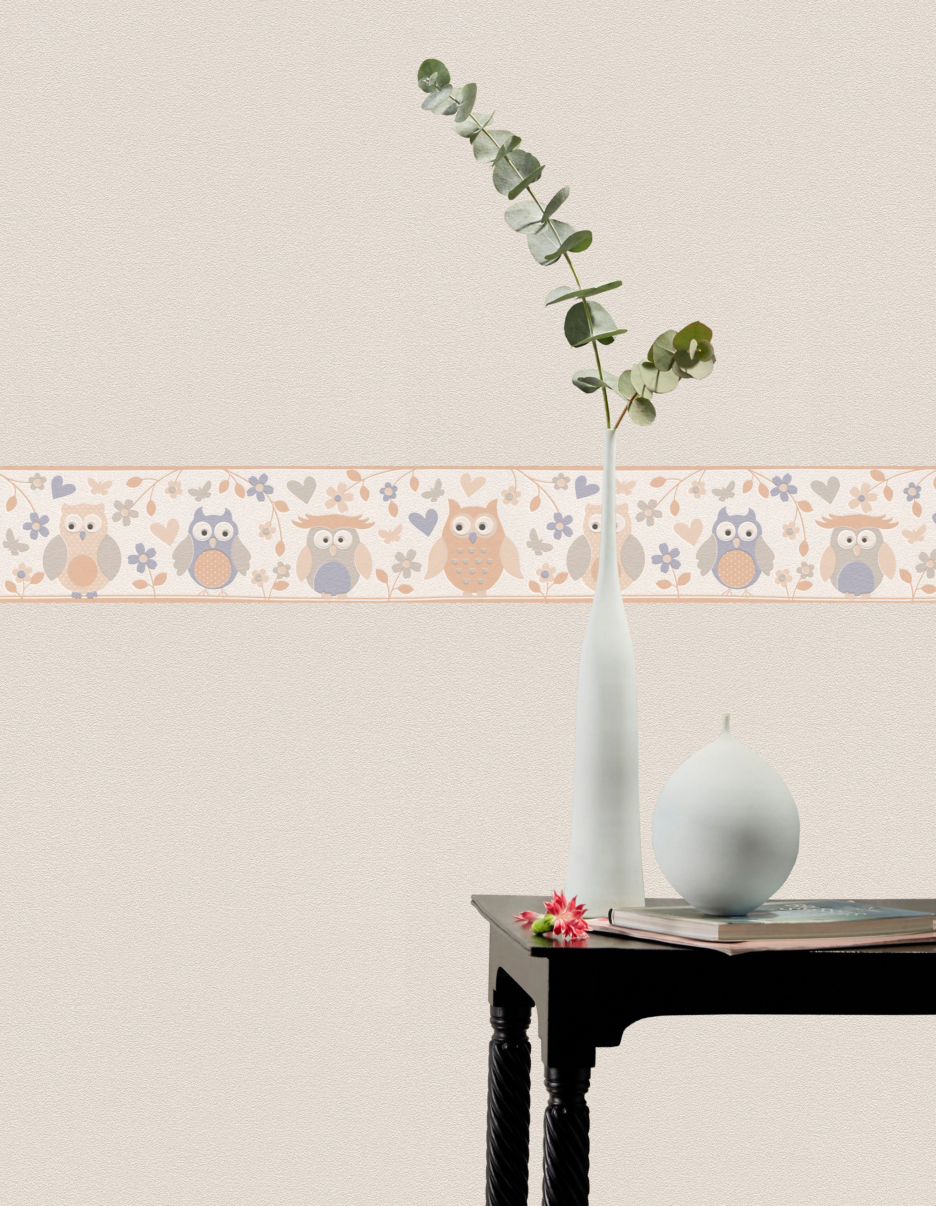 Rasch Bordüre Kids & Teens III, aufgeschäumt, geblümt, gemustert, (1 St)