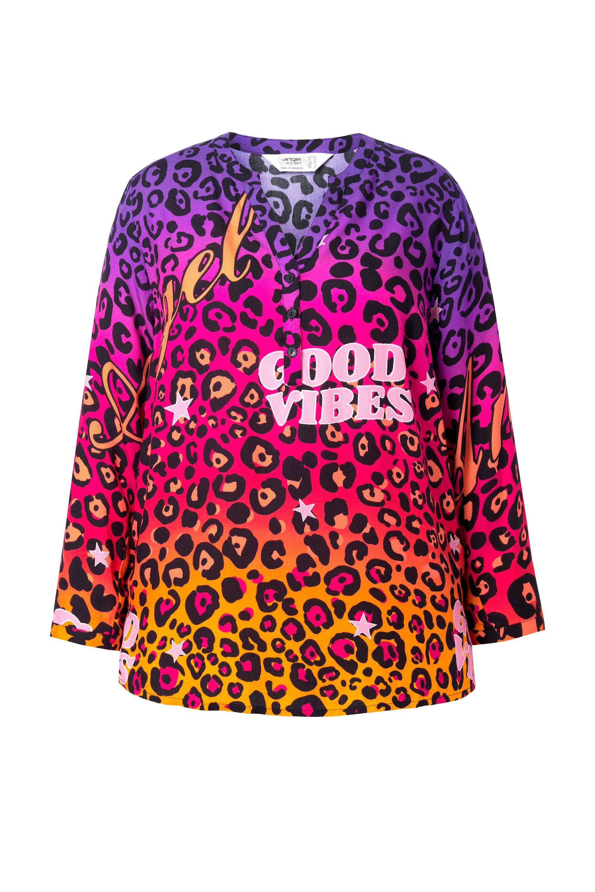 Angel of Style Satinbluse Bluse A-Linie Leo und Farbverlauf