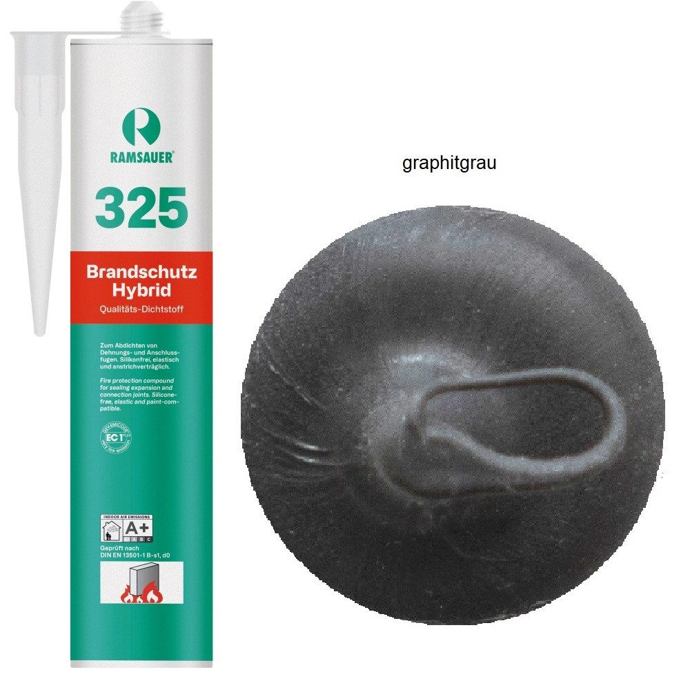 Ramsauer Dichtstoff Ramsauer 325 Brandschutz Hybrid graphitgrau 310ml Kartusche B1, Intumeszierendes, schwer entflammbares Material auf Hybridbasis.
