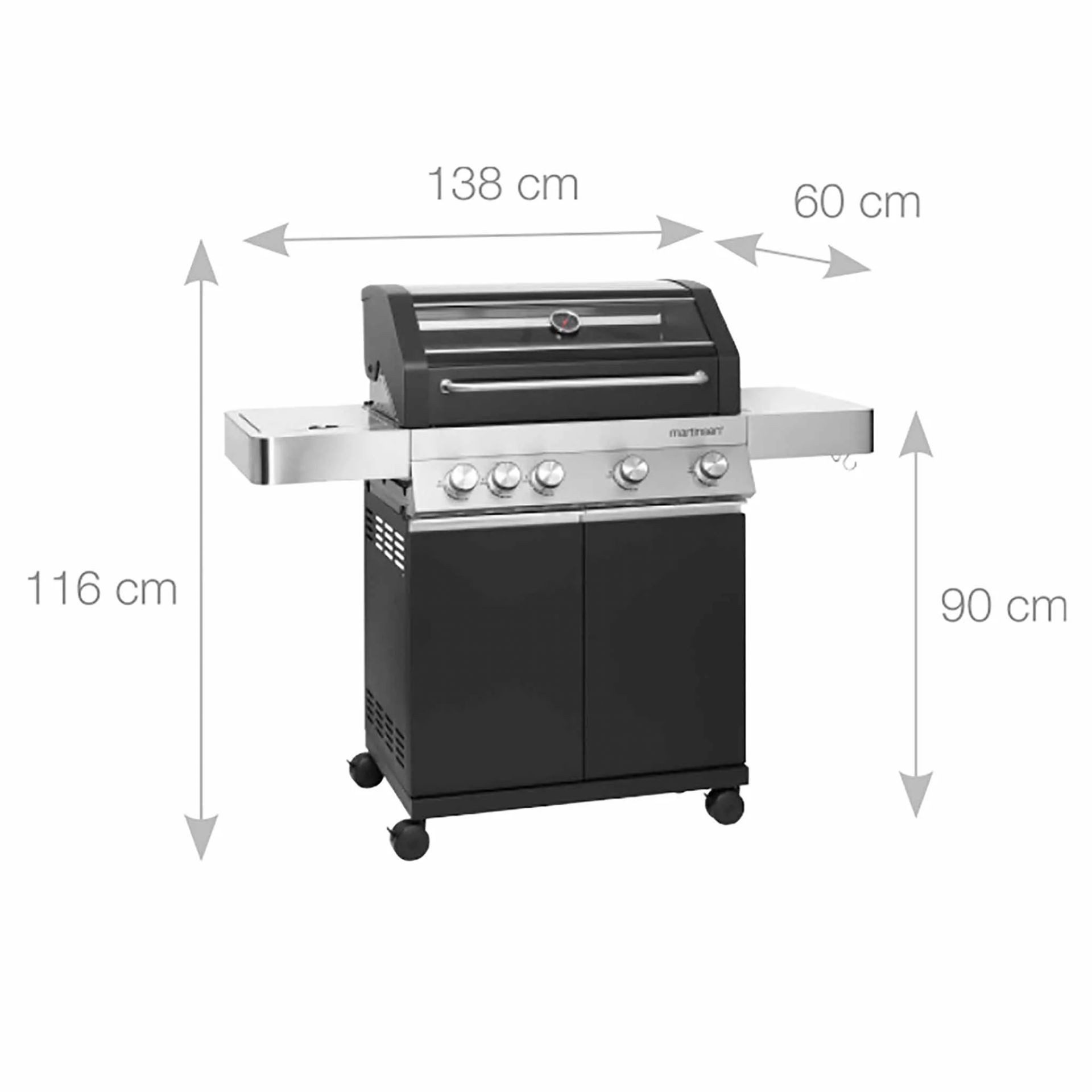 Martinsen Nordic A/S Gasgrill Martinsen 4500, BxTxH: 138x60x116 cm