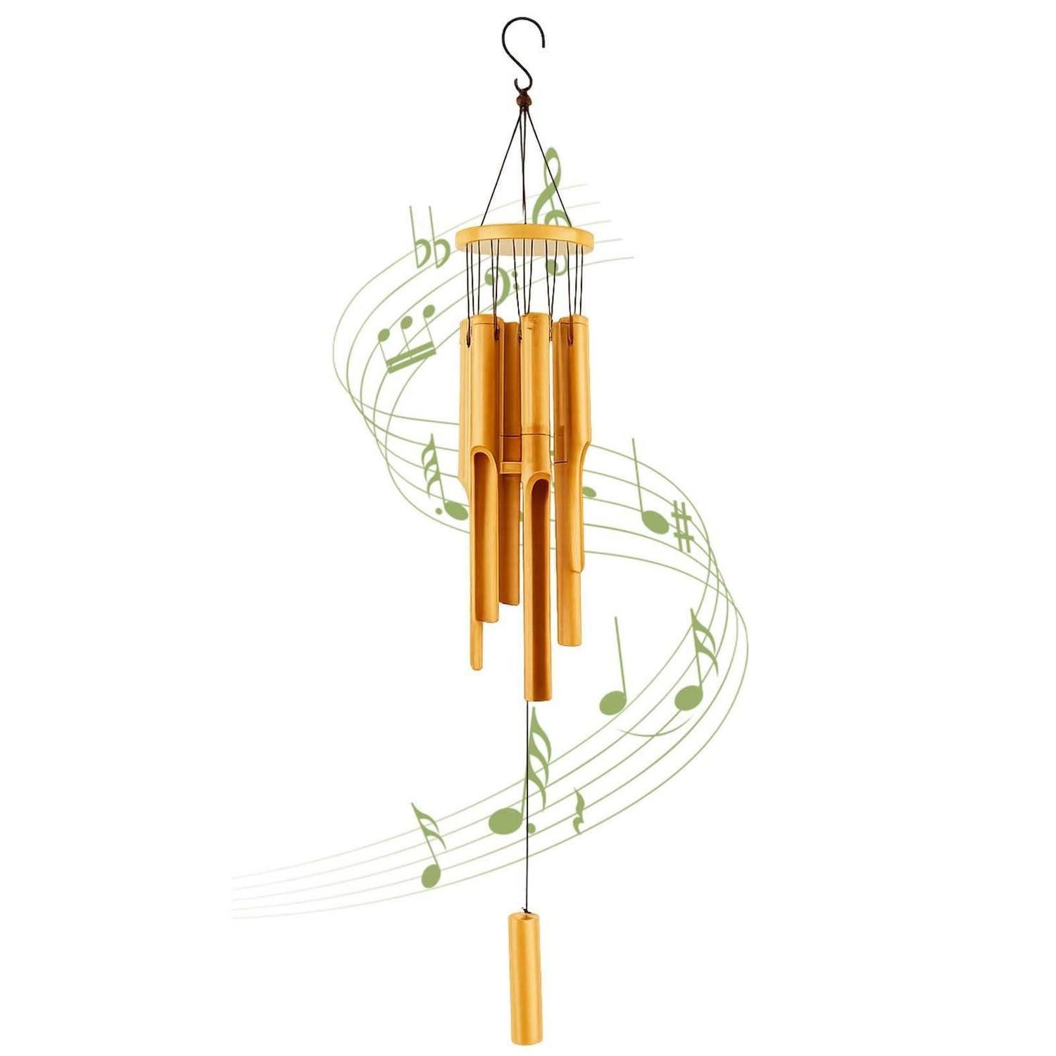 LuxusKollektion Windspiel Windspiel Bambus 6 Röhren 81cm Garten Deko (1 St)