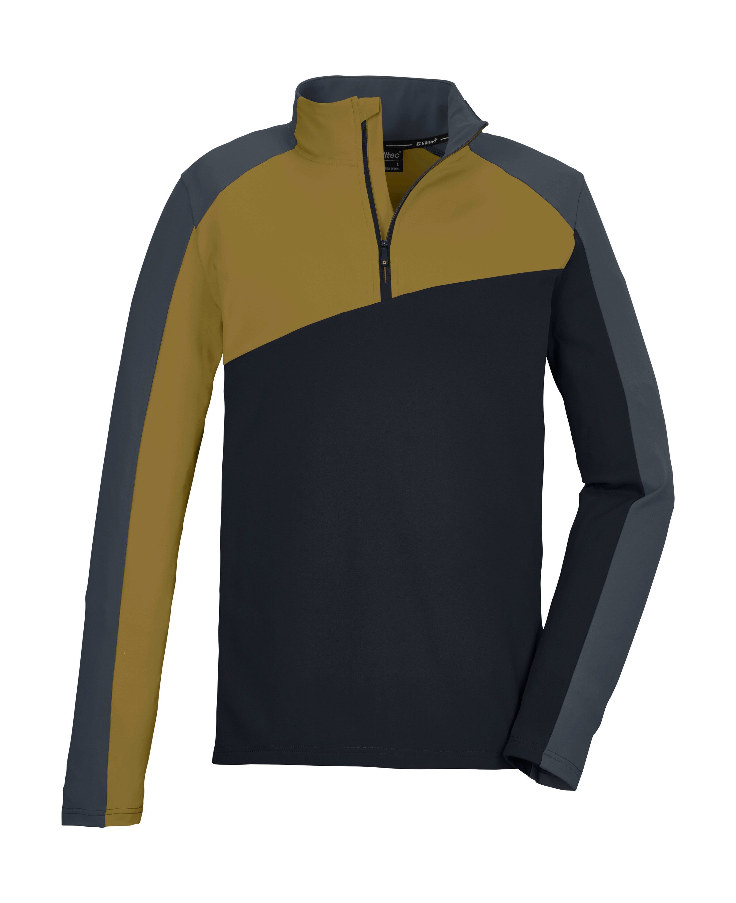 Killtec Langarmshirt KSW 316 MN LS SHRT Funktionsshirt mit Stehkragen, Stretch, Reißverschluss und Kinnschutz