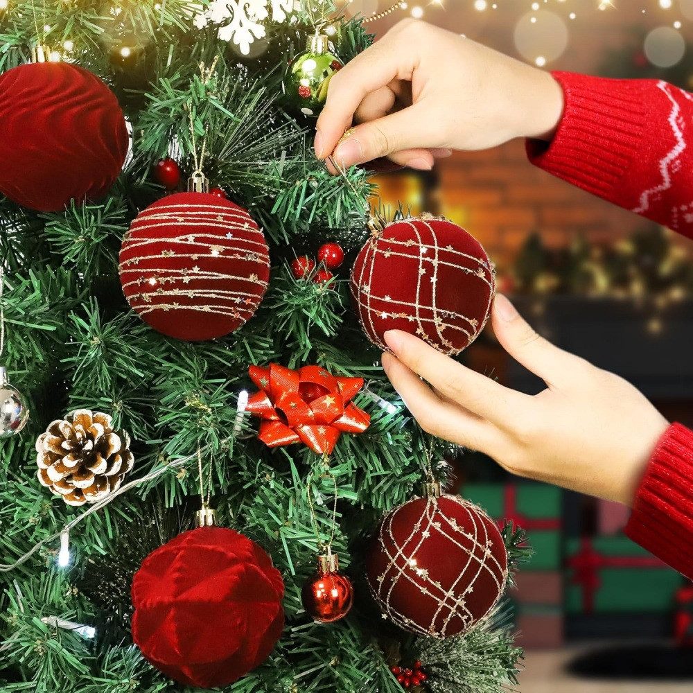 Sorvyzxn Weihnachtsbaumkugel Weihnachtsdeko Weihnachtskugeln 12-teiliges Set,Weihnachtsbaumschmuck, für Neujahrsparty Hochzeit Feiertag Weihnachtsdekoration – Bild 4 von 5
