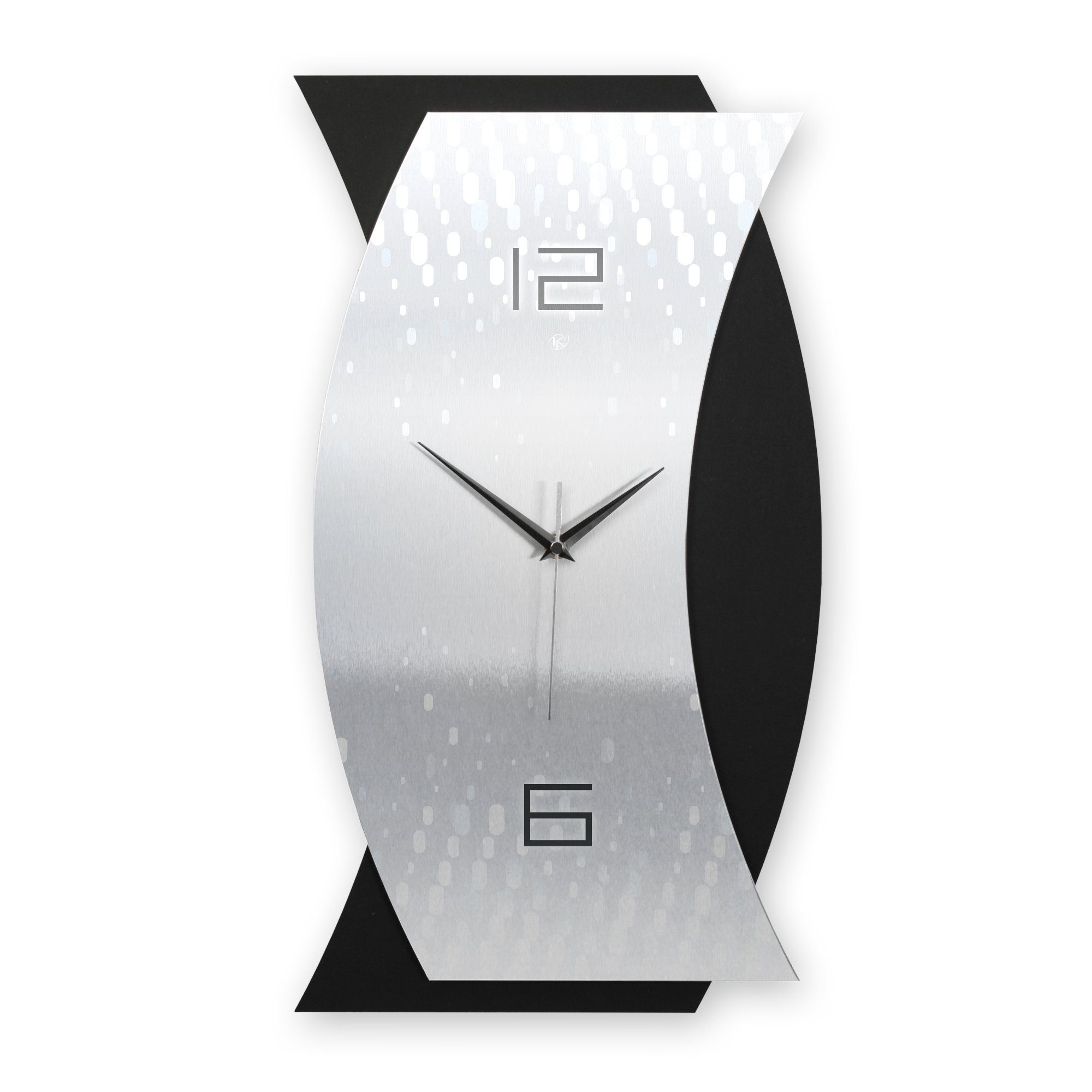 Kreative Feder Wanduhr 3D Designer-WANDUHR Silver Light (ohne Ticken, Funk- günstig online kaufen