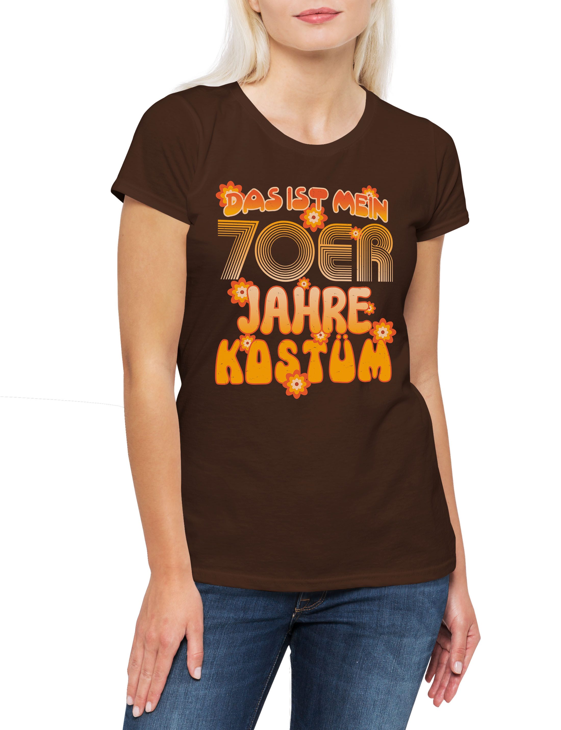 Print-Shirt Das ist mein 70er Jahre Kostüm Damen T-Shirt Siebziger Hippie Fasching