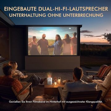 VenirCool Beamer (3840x2160 px, 17000 Lux Dual Hi-Fi Lautsprecher 1.9Lbs Leichter 5G WiFi Movie Beamer)