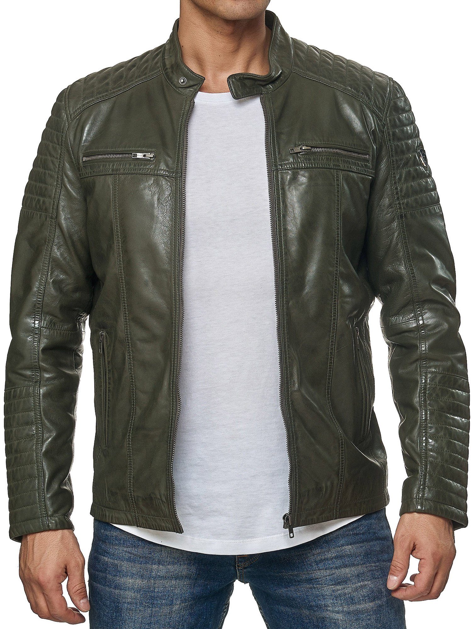 Tazzio Lederjacke 19709 Herren Echtleder Leder Jacke im Biker-Look
