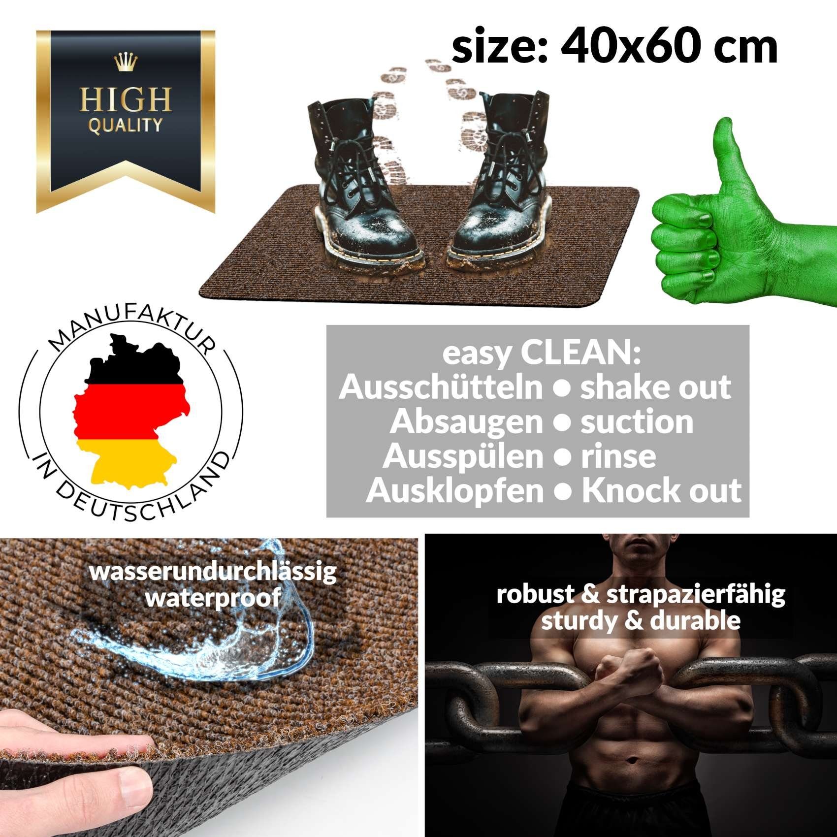 ANRO Fußmatte Türvorleger Schmutzfangmatte JUMBY, eckig, Höhe: 8 mm, Weich günstig online kaufen