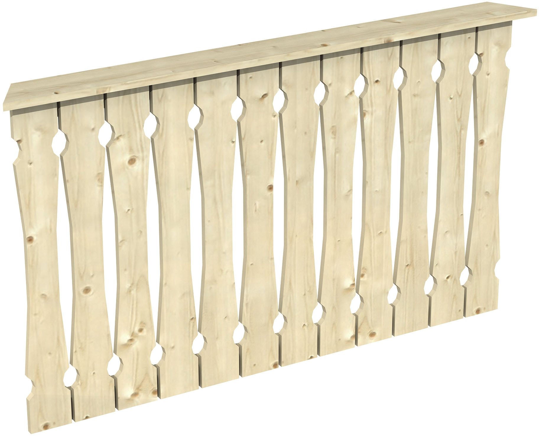Skanholz Brüstungsgeländer Balkonschalung, 150 cm Länge, 96 cm Höhe