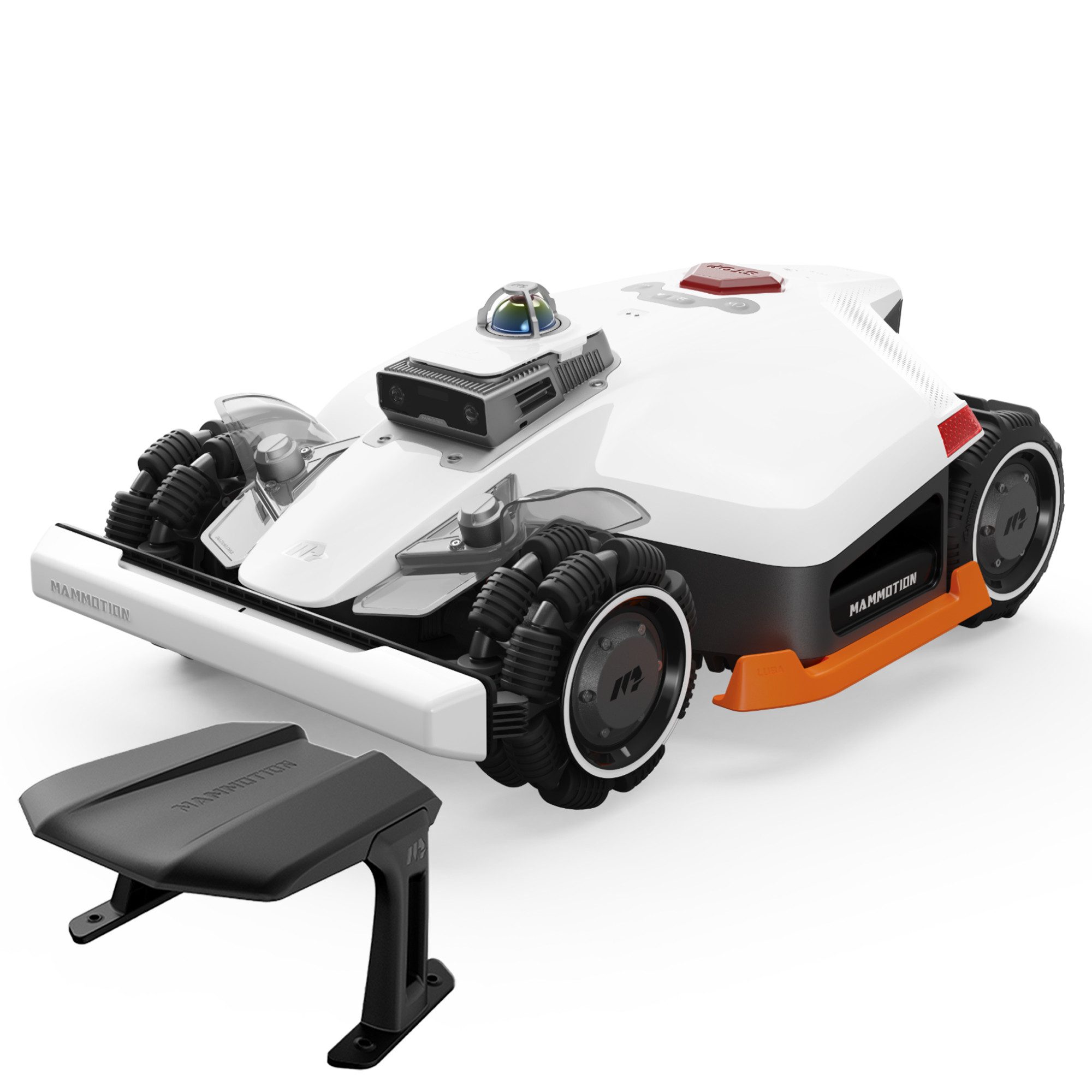 Mammotion Rasenmähroboter LUBA 3 AWD 3000 mit Garage, bis 3000 m² Rasenfläche, (360° LiDAR + Dual-Kamera-KI-Vision + NetRTK), Allradantrieb, Auto-Kartierung, 80% Steigung, 4G Moudel, APP