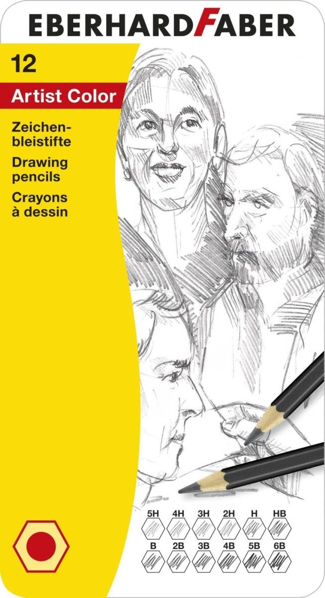 Eberhard Faber Bleistift Zeichenbleistifte 12 Härtegrade grün Metalletui (5 Stück)