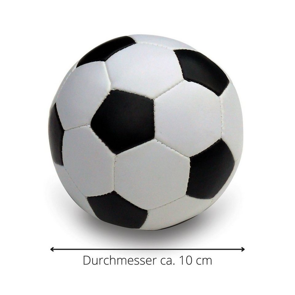 alldoro Softball 60302, Ø 10 cm schwarz-weiß, extra weicher, kleiner  Spielball für Kinder