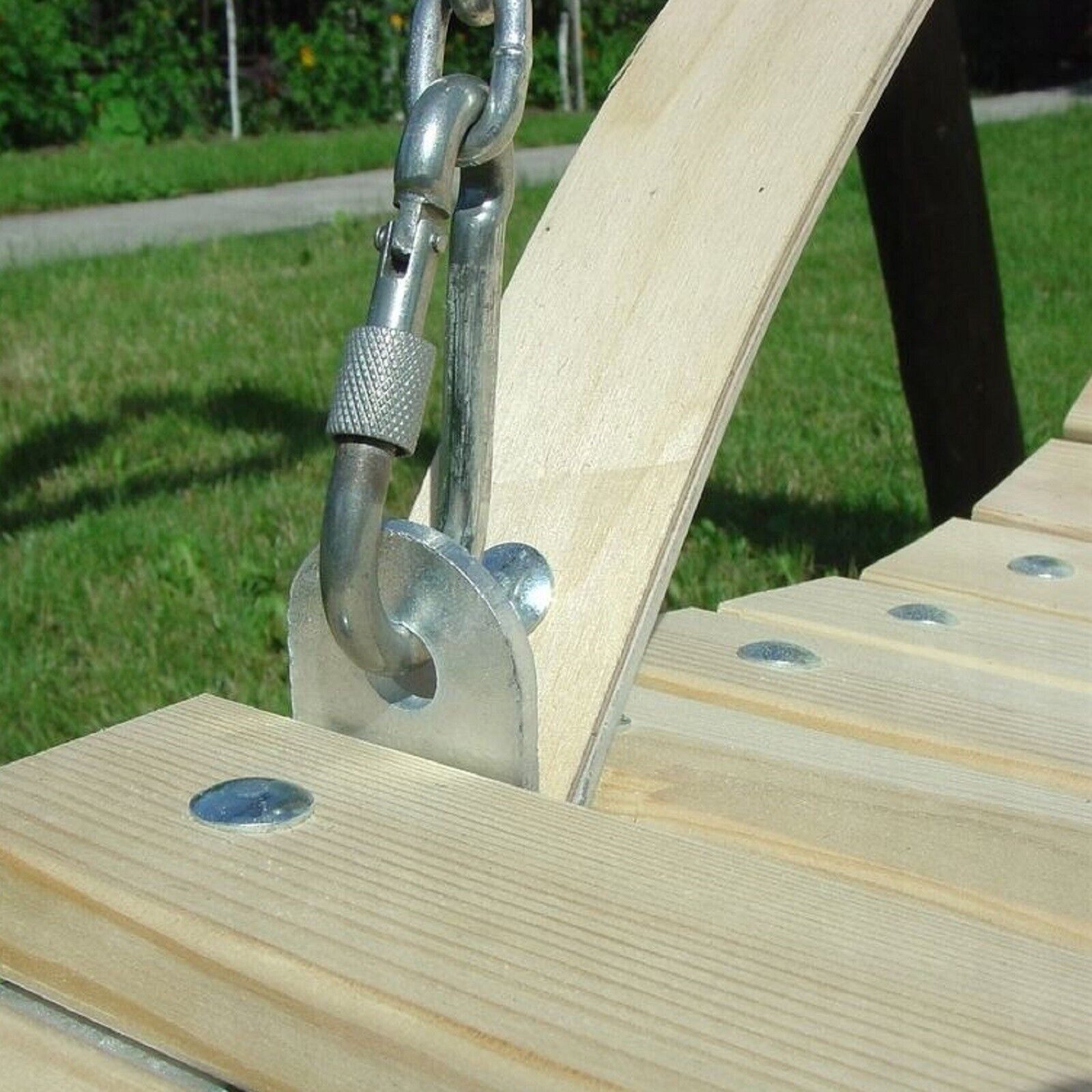 QLS Hollywoodschaukel, 3,00-Sitzer, Sitzbank für Gartenschaukel Schaukelbank 90 cm aus Holz Holzschaukel
