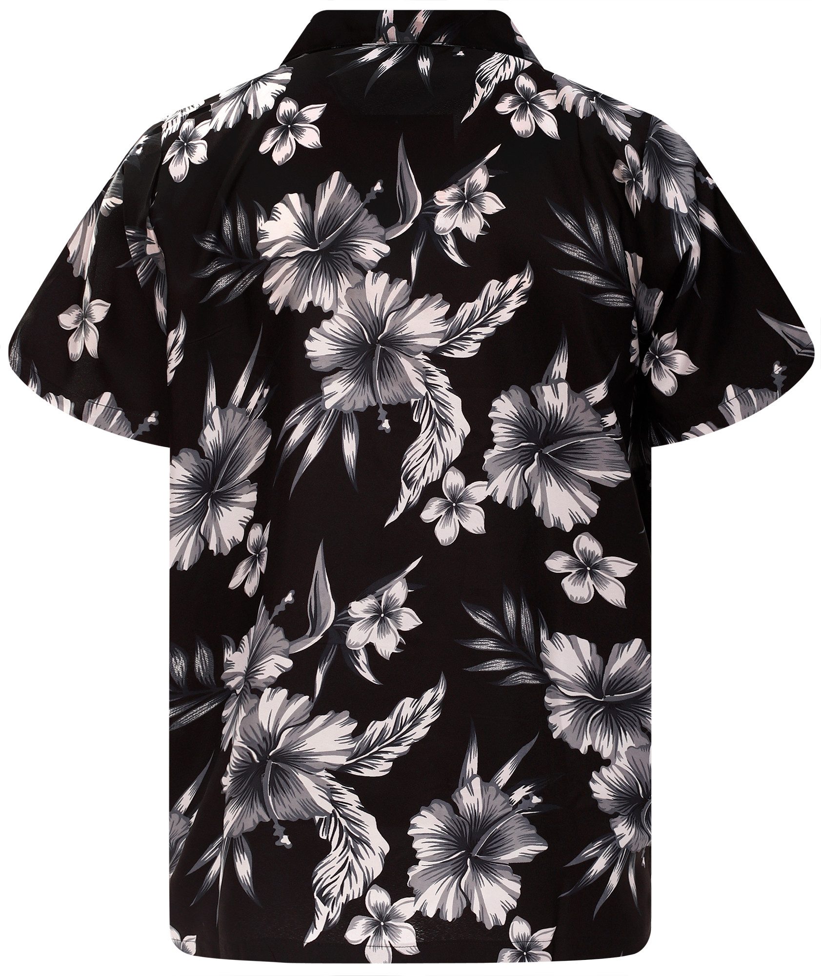 King Kameha Hawaiihemd Mono Flowers Funky Hawaii-Hemd Herren Kurzarm Front-Tasche Unisex
