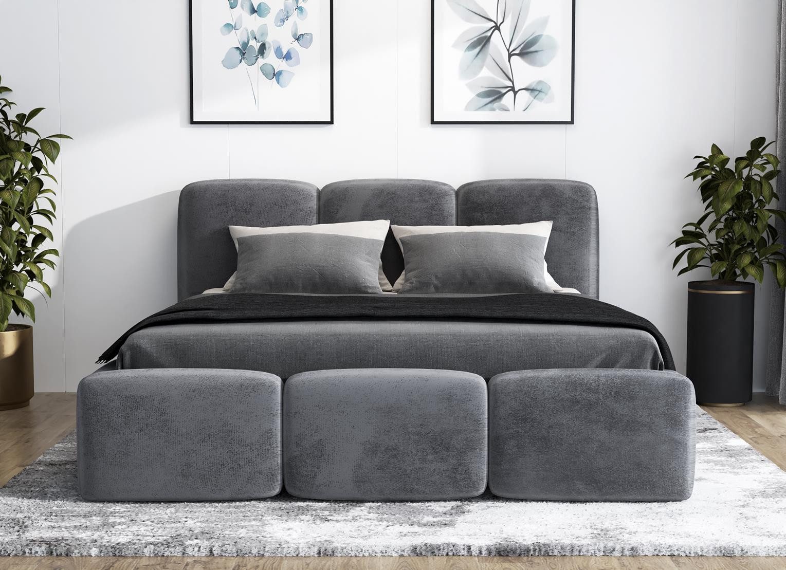 A&J MöbelLand GmbH Polsterbett STAR-OM mit Bettkasten und Lattenrost (Bett günstig online kaufen