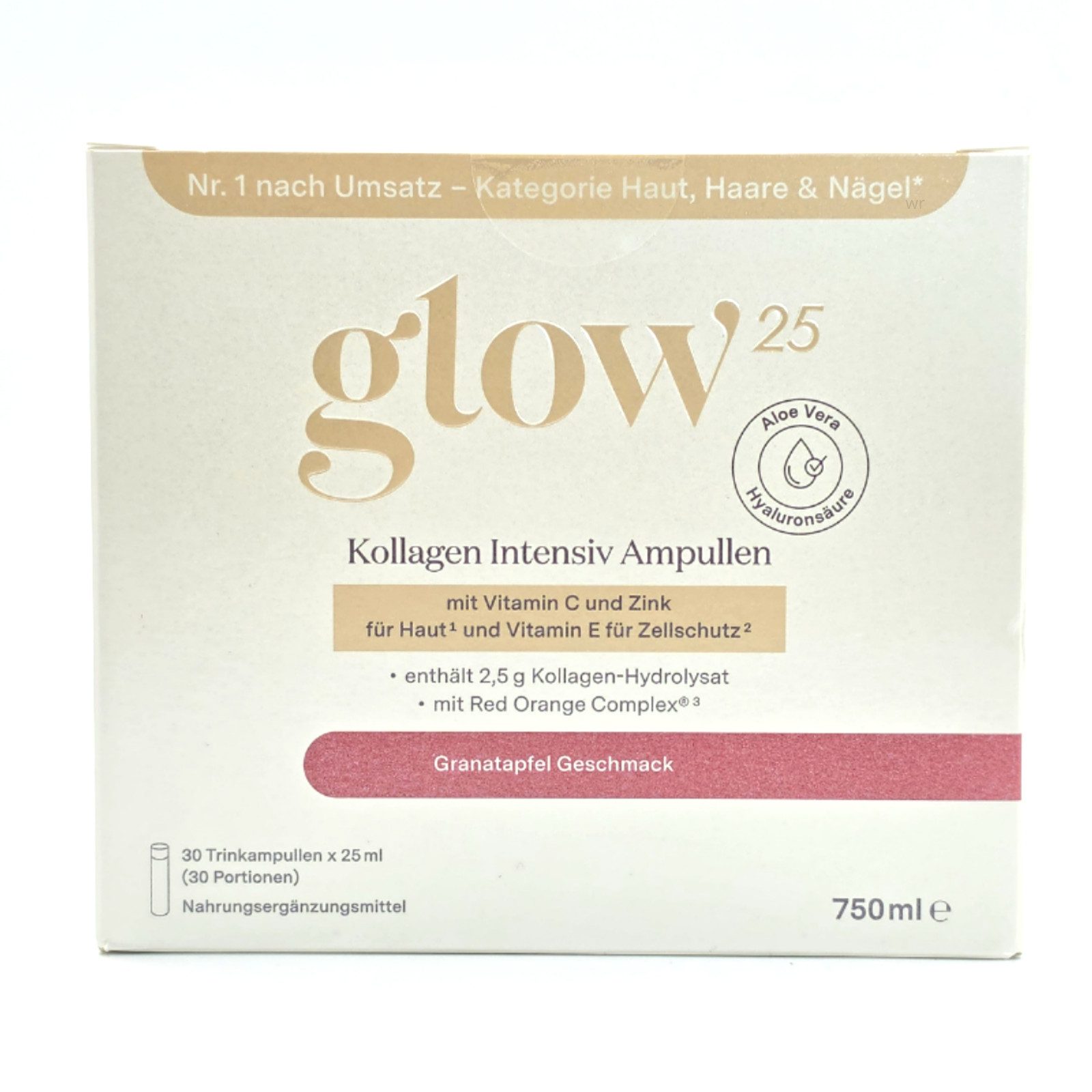 Glow25 glow25 Kollagen Intensiv Ampullen Ampullen, 750 ml, Glutenfrei – Lactosefrei – ohne Farbstoffe