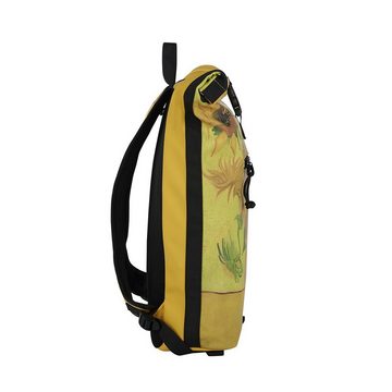 NEW REBELS Cityrucksack Roll Up RollTop Kurier Rucksack New York Sunflowers, Sonnenblumen, wasserabweisend, Laptopfach