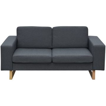 vidaXL Sofa 2-Sitzer Sofa Stoff Dunkelgrau