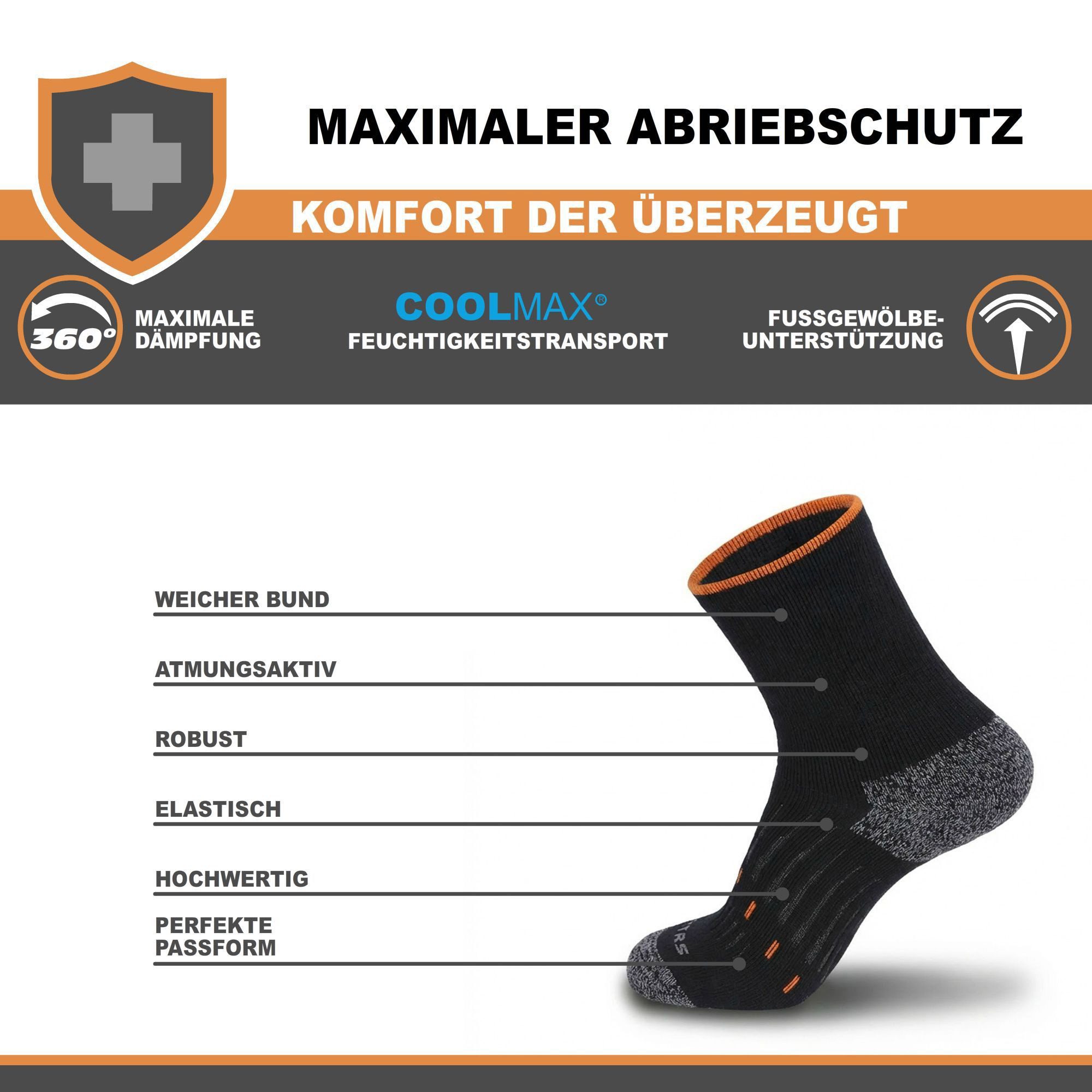 Skechers Arbeitssocken Socken Herren Damen Multi Pack - Mesh Belüftungstechnologie (3er und 6er Pack) Robustes Material und bequemer Tragekomfort - Fußgewölbe-Unterstützung