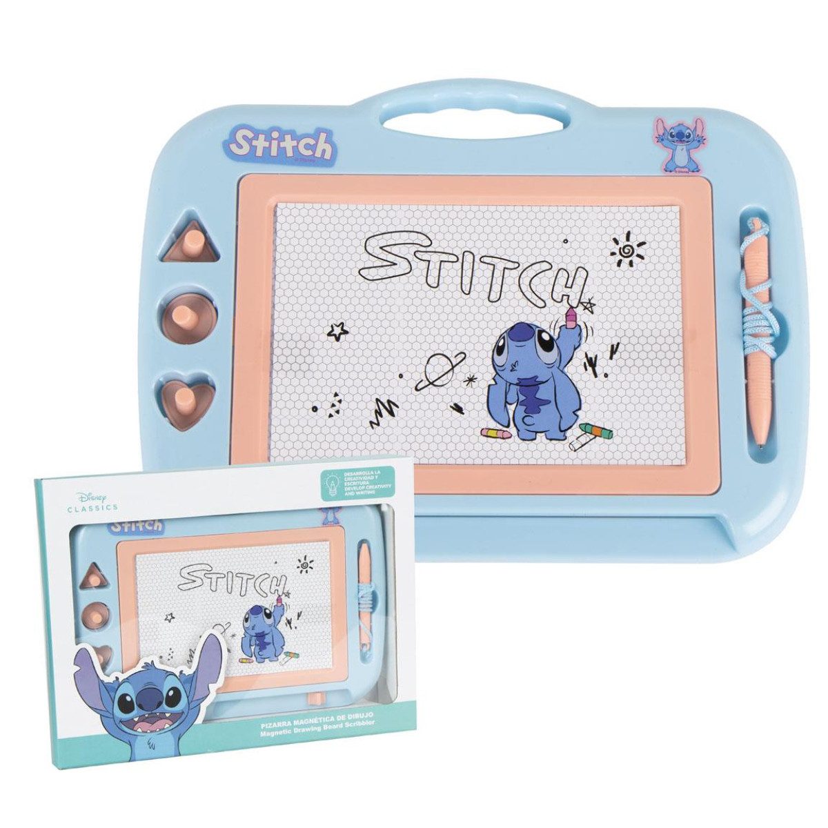 Cerda Magnettafel Disney Stitch Magnettafel Set Schreibwaren-Set Kreativset für Kinder
