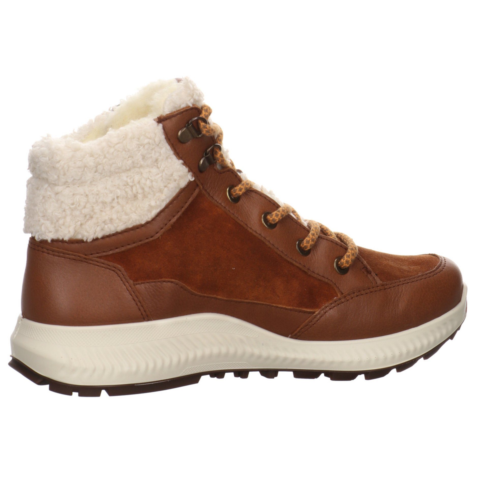 Stiefelette Damen Leder-/Textilkombination Hiker Stiefel Boots braun Elegant 046745 Ara Freizeit Schuhe