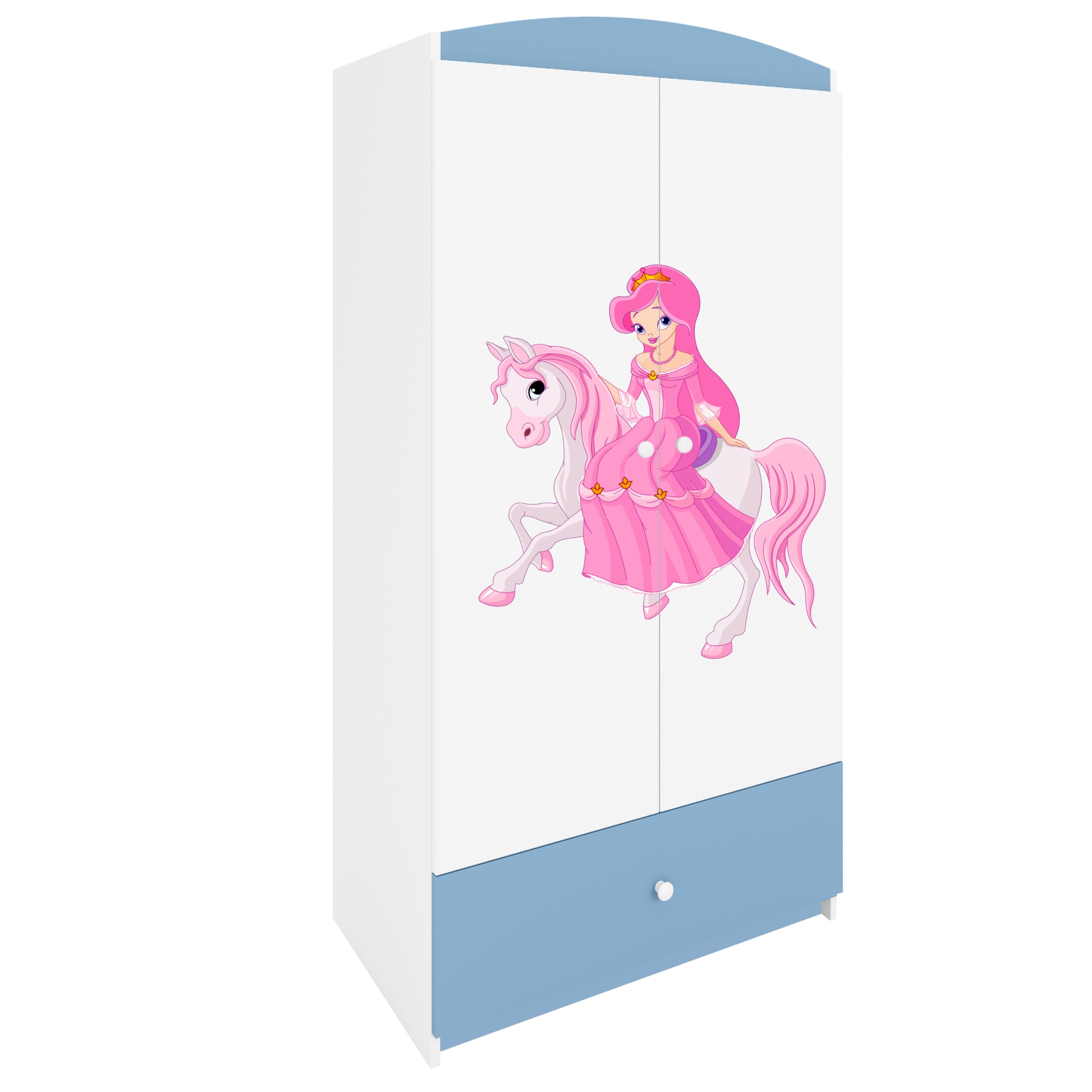 Raumhirsch Furniture Kinderkleiderschrank mit liebevollen Motiven - Kleiderschrank für Kinder (Kinderzimmerschrank für Mädchen, Mit Ablagefächern & Kleiderstange) hochwertige Verarbeitung, sanfte Farben, verschiedene Designs