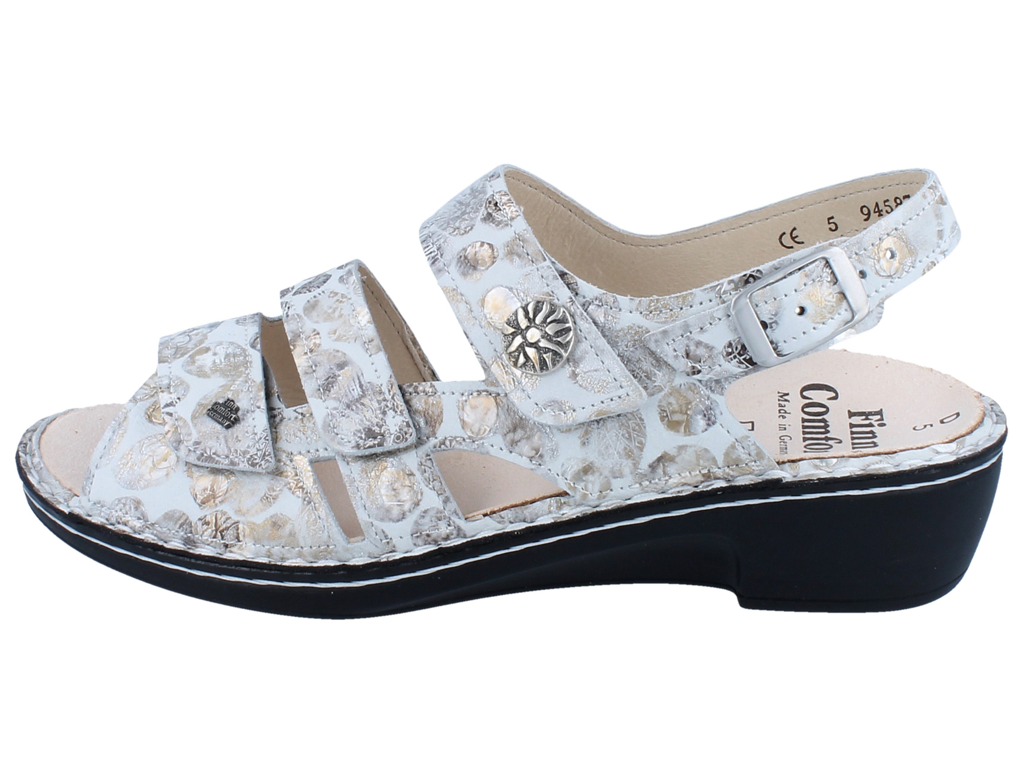 Finn Comfort FINN COMFORT Aversa Damen Sandale grau Leder - Größe: UK 5 Sandale Wechselfußbett