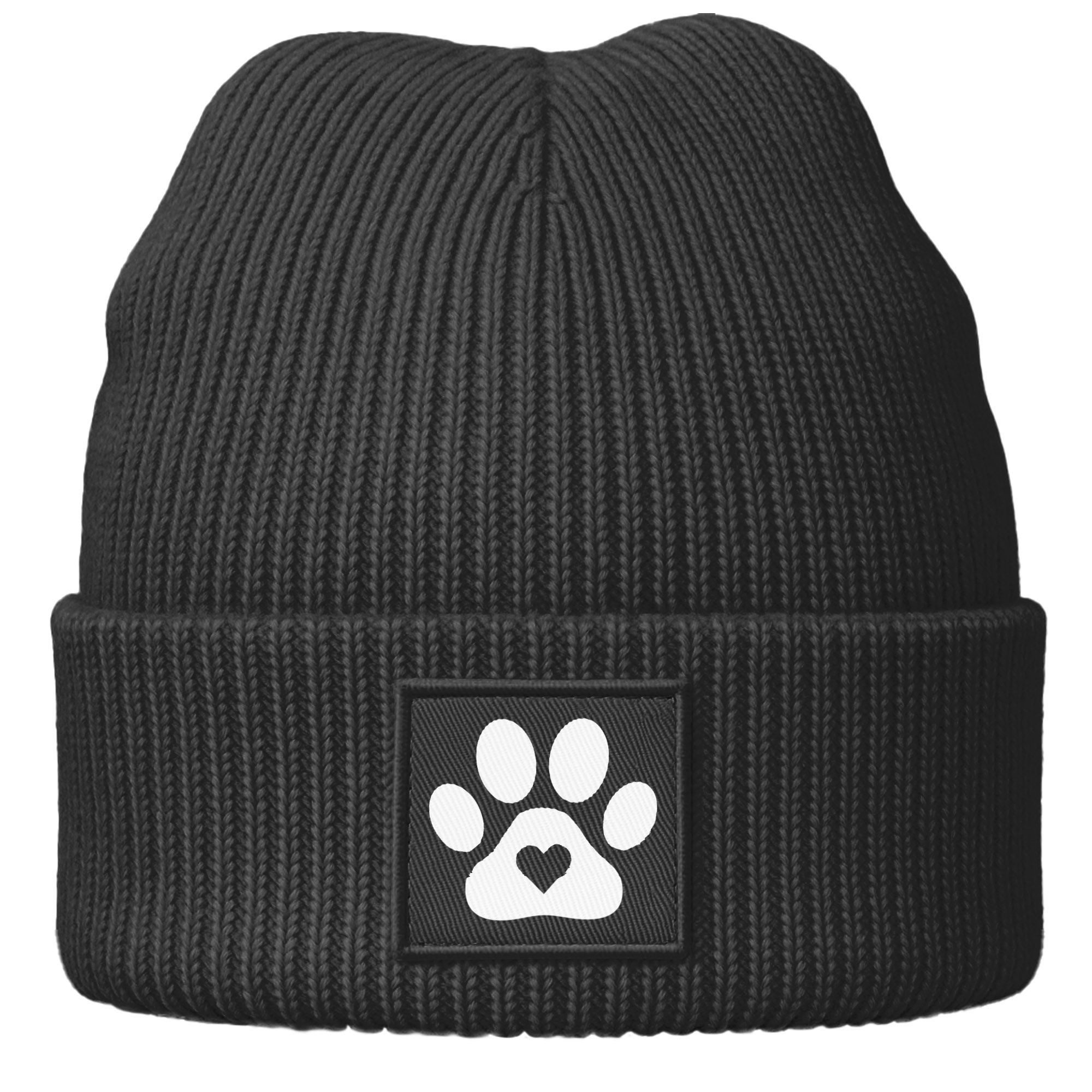 Beanie Damen Beanie Hund Design Wintermütze für Hundebesitzerin Patch