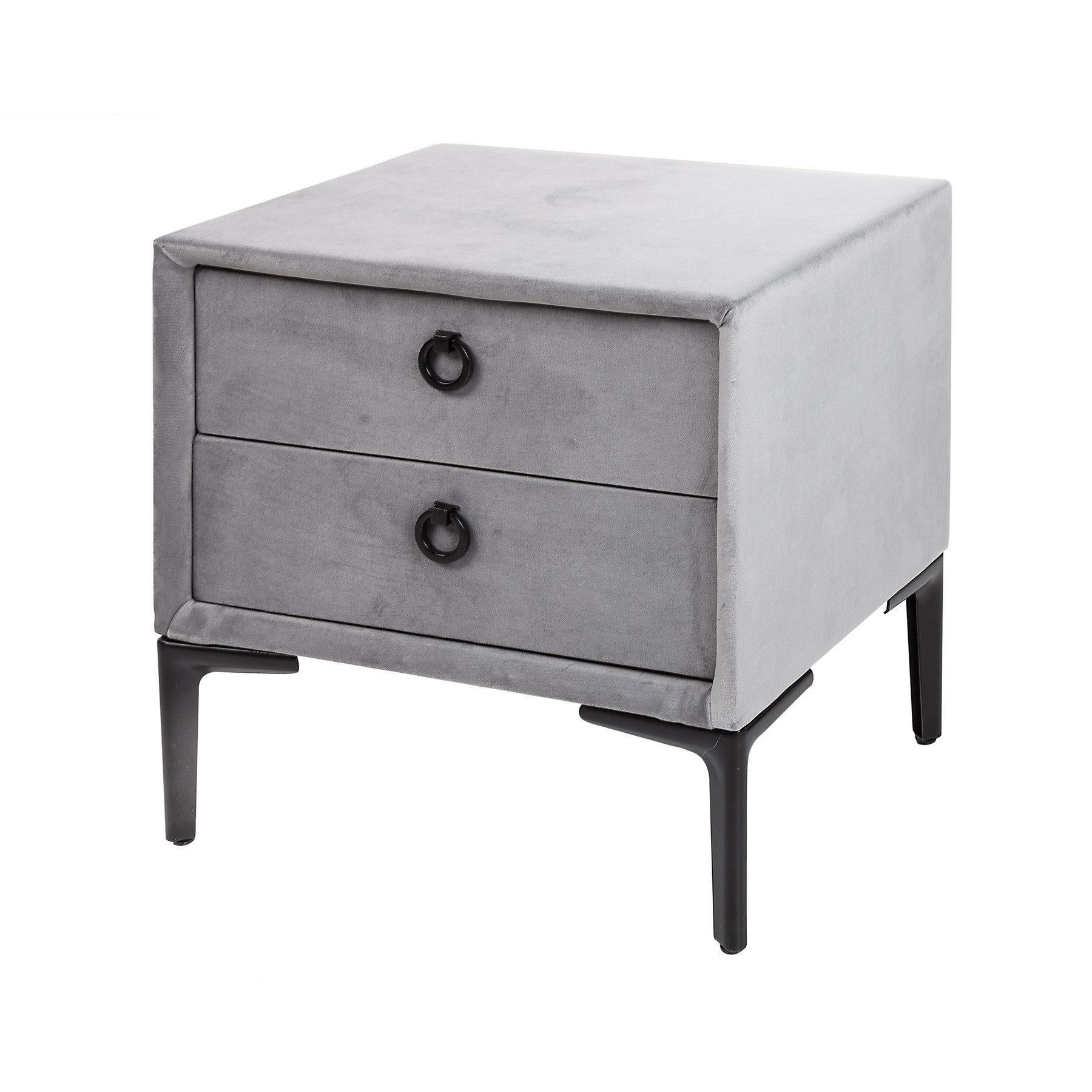 riess-ambiente Nachttisch COSMOPOLITE 45cm silbergrau, Nachtkommode · Samt günstig online kaufen