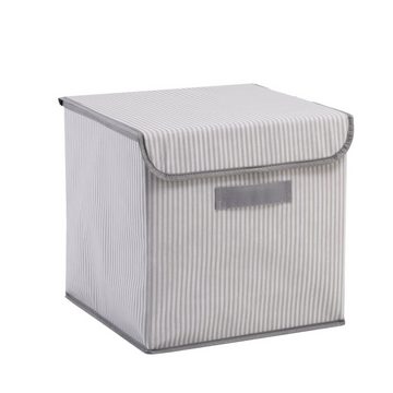 Ocean Home textile Aufbewahrungsbox »2er Set Schrankboxen mit Deckel, Stoffboxen, Faltboxen« (2er Set), Kisten Aufbewahrung mit Deckel, 30 x 30 x 30 cm