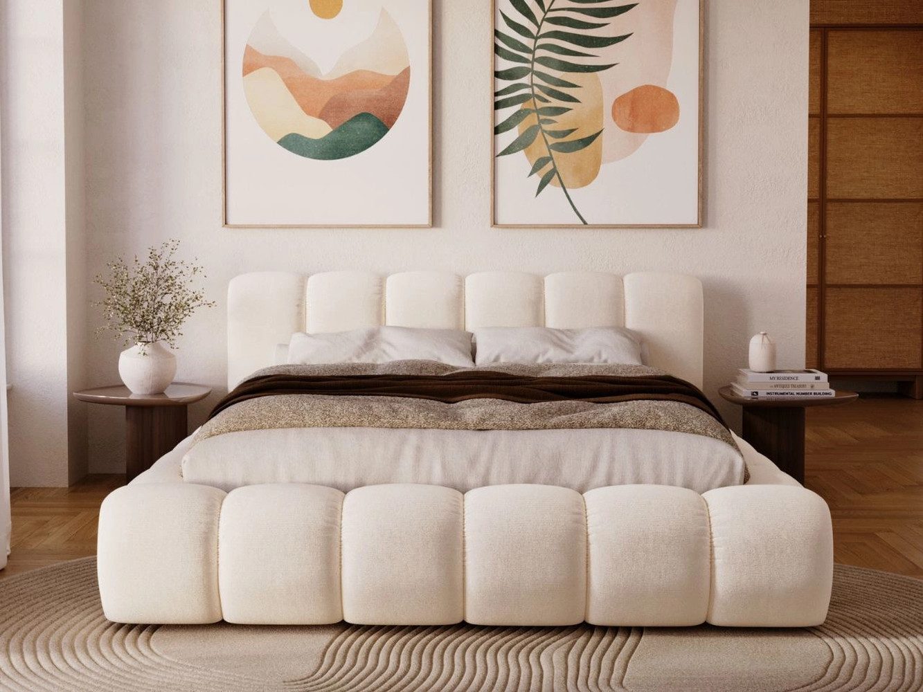 GrainGold Polsterbett mit Bettkästen DORIA, Modern Bett mit Kopfteil - 180x günstig online kaufen