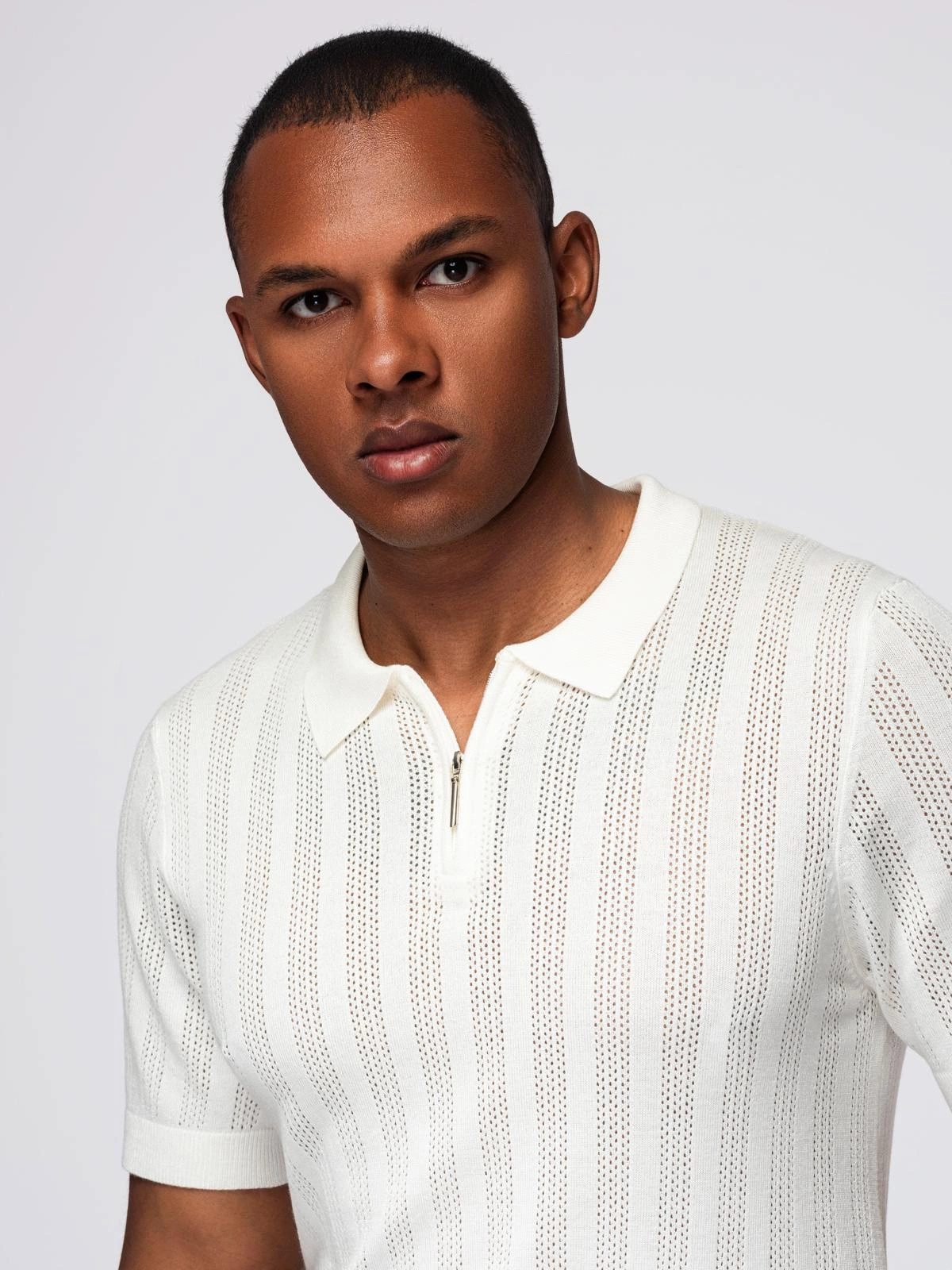 OMBRE Poloshirt Luftiges Design Herren-Poloshirt mit Reißverschluss am Hals günstig online kaufen