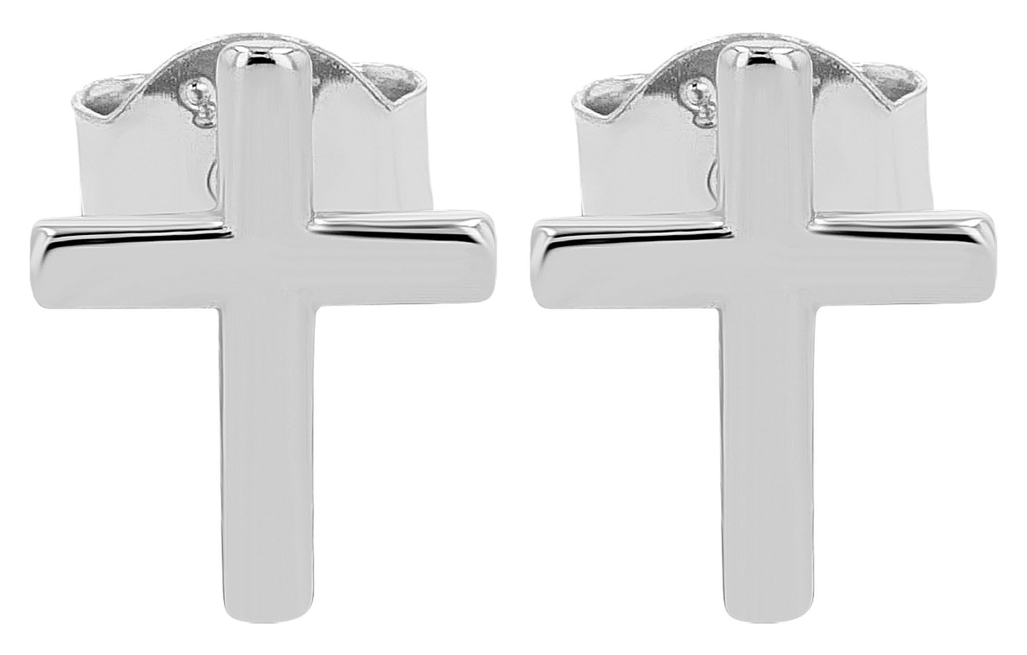 Paar Ohrhänger Ohrringe – Ohrstecker Kreuz aus 925 Silber