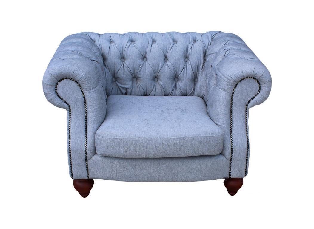 Sessel Chesterfield 1 Sitzer Stoff Wohnzimmercouch Sofa modern Neu Sofort