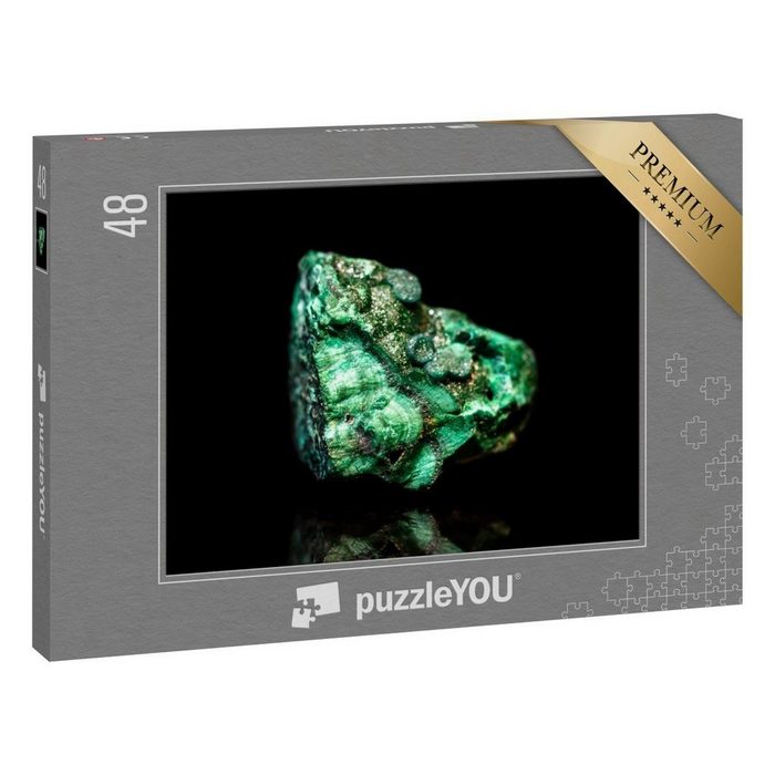 puzzleYOU Puzzle Grüner roher Malachit: Mineralstein 48 Puzzleteile puzzleYOU-Kollektionen Menschen Esoterik